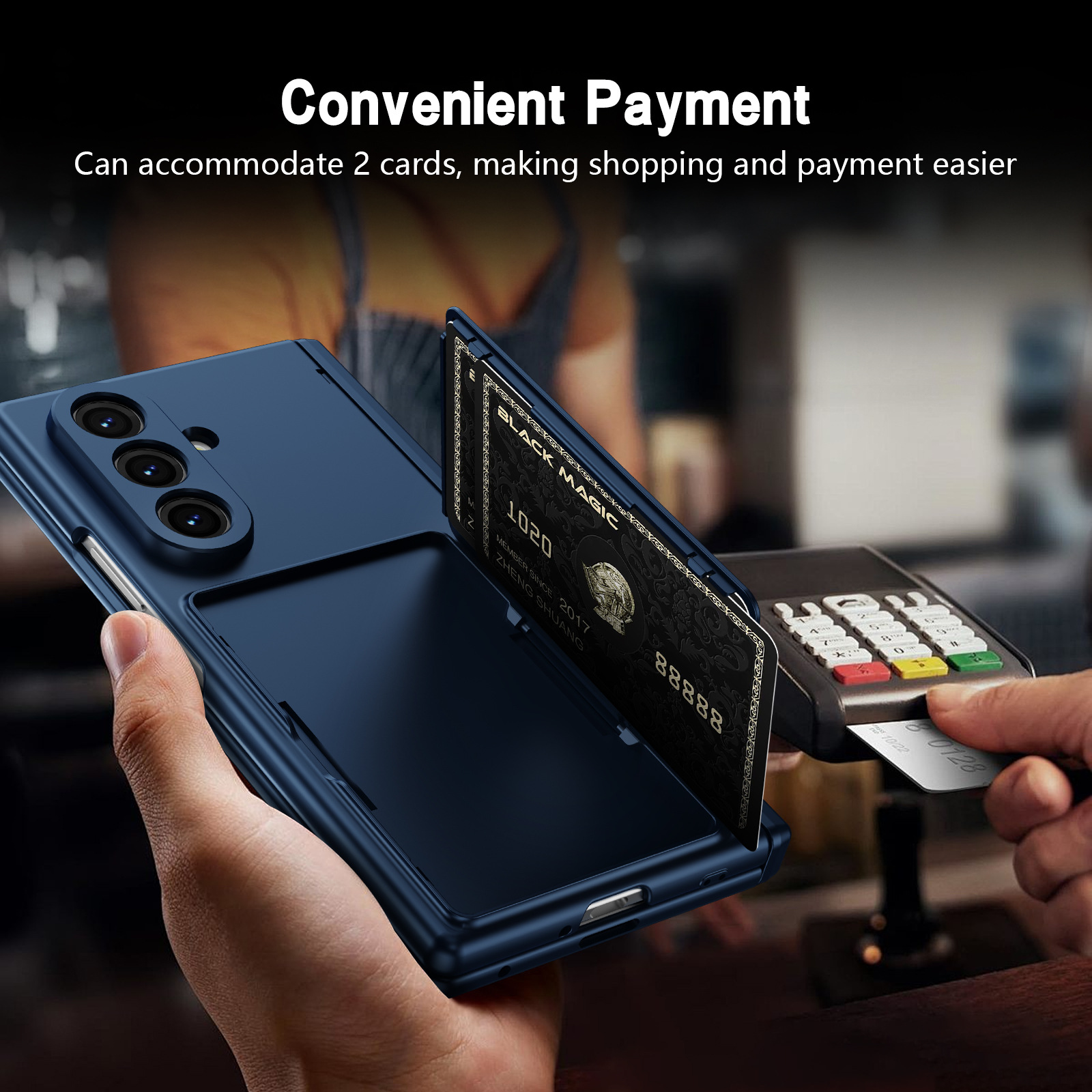 Compatible with Samsung Z Fold8U phone case 7/6/5 card holder stand pen slot hinge 4/3 case film full coverage protective case