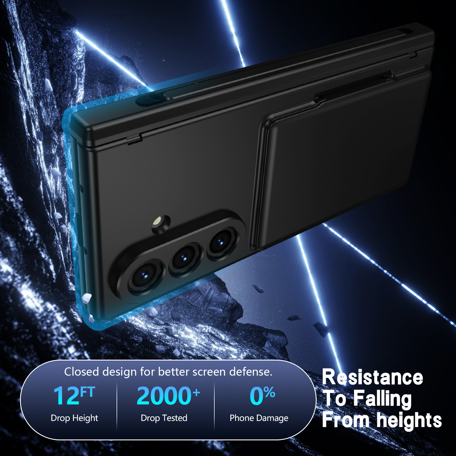 Compatible with Samsung Z Fold8U phone case 7/6/5 card holder stand pen slot hinge 4/3 case film full coverage protective case