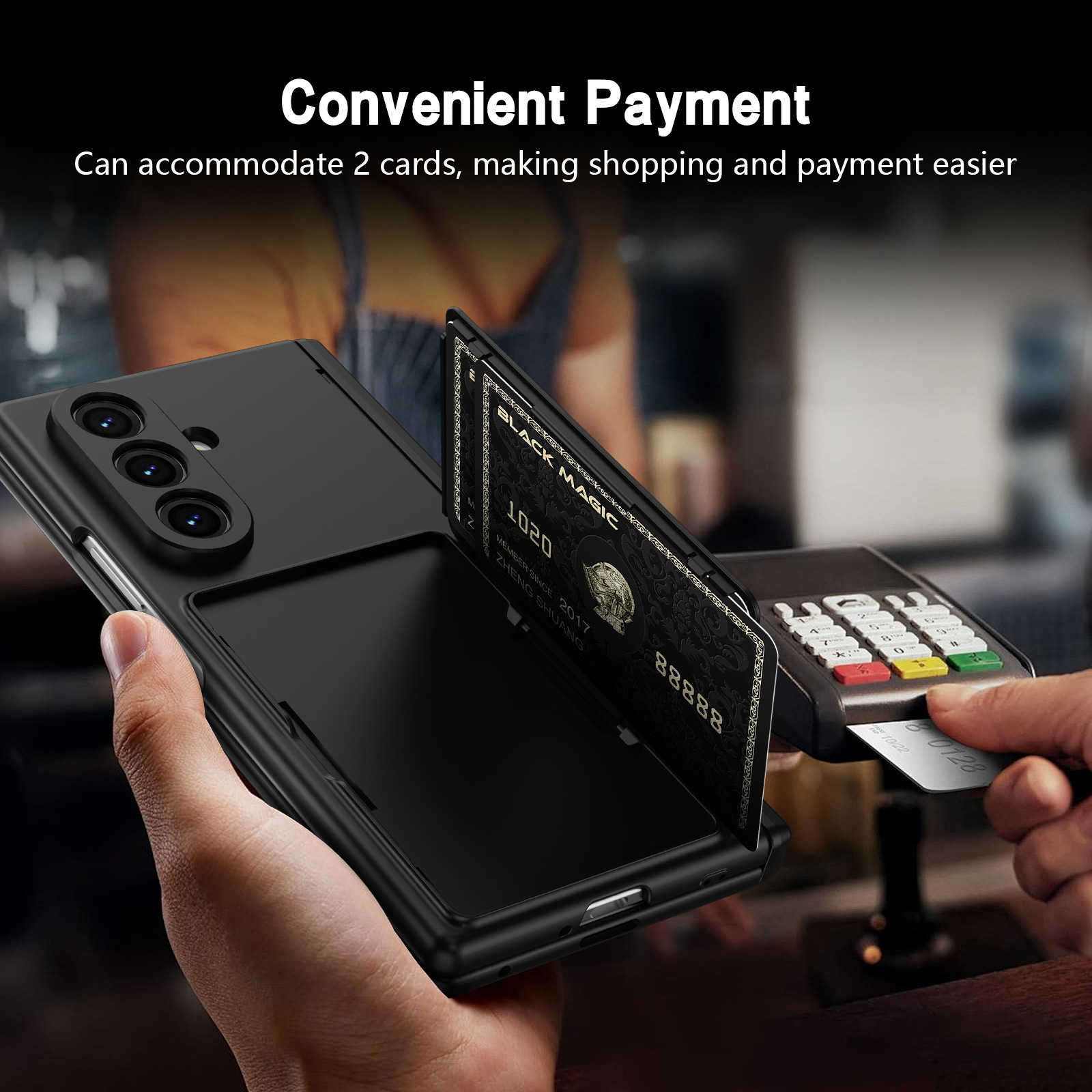 Compatible with Samsung Z Fold8U phone case 7/6/5 card holder stand pen slot hinge 4/3 case film full coverage protective case