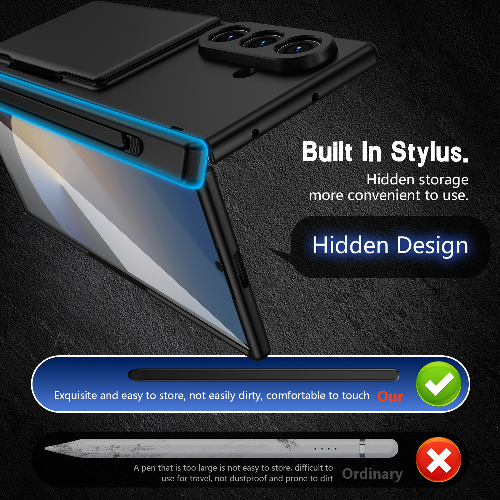 Compatible with Samsung Z Fold8U phone case 7/6/5 card holder stand pen slot hinge 4/3 case film full coverage protective case