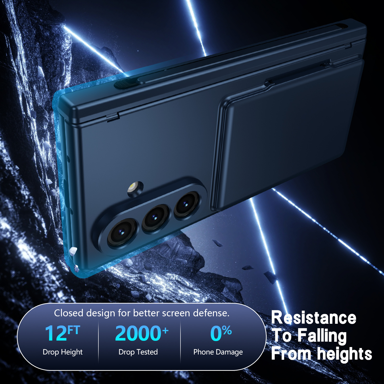 Compatible with Samsung Z Fold8U phone case 7/6/5 card holder stand pen slot hinge 4/3 case film full coverage protective case