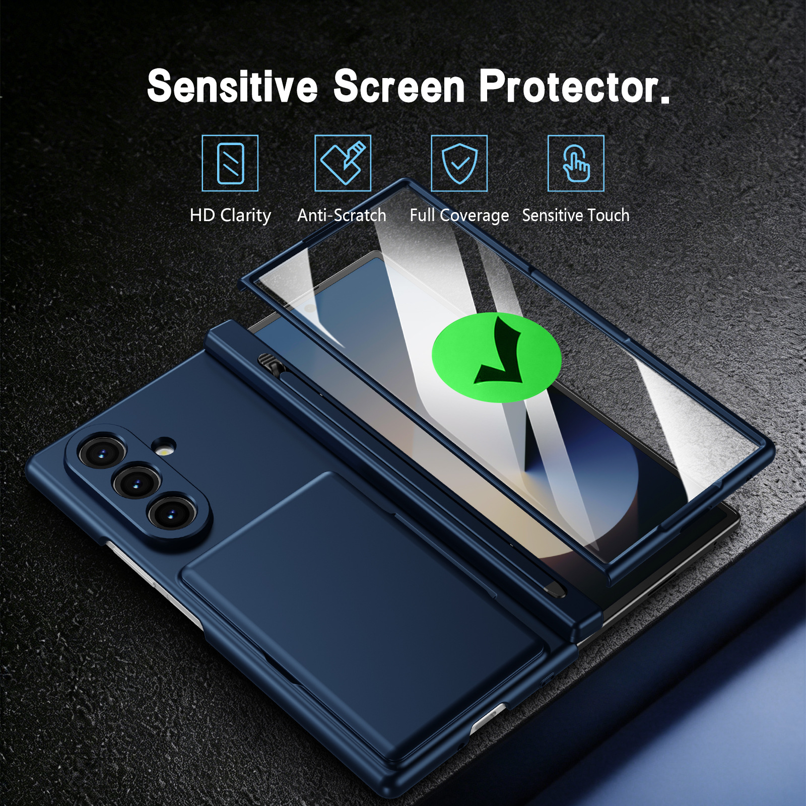 Compatible with Samsung Z Fold8U phone case 7/6/5 card holder stand pen slot hinge 4/3 case film full coverage protective case