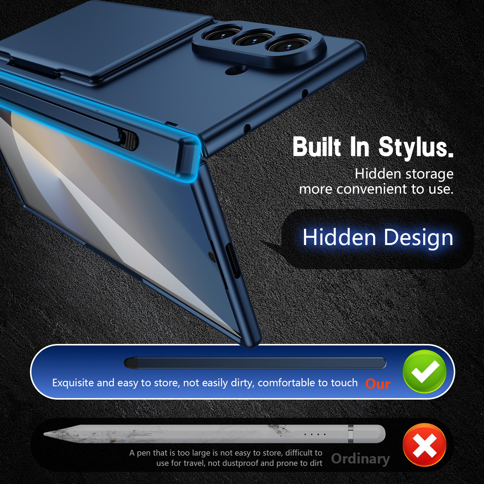 Compatible with Samsung Z Fold8U phone case 7/6/5 card holder stand pen slot hinge 4/3 case film full coverage protective case