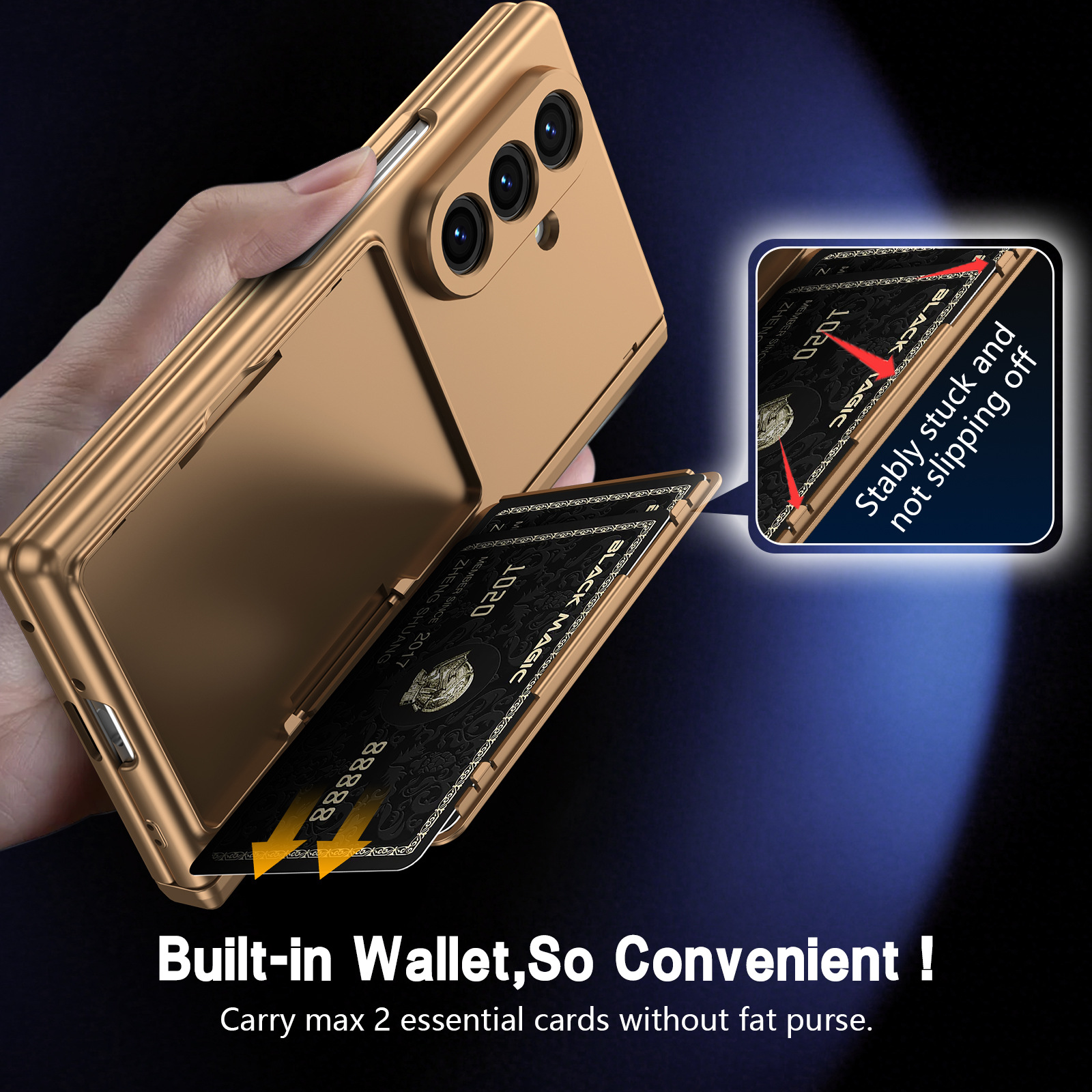 Compatible with Samsung Z Fold8U phone case 7/6/5 card holder stand pen slot hinge 4/3 case film full coverage protective case