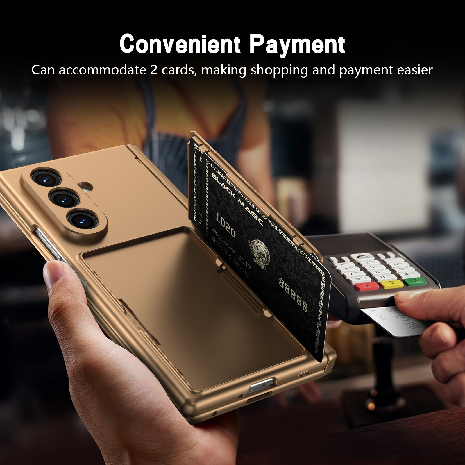 Compatible with Samsung Z Fold8U phone case 7/6/5 card holder stand pen slot hinge 4/3 case film full coverage protective case