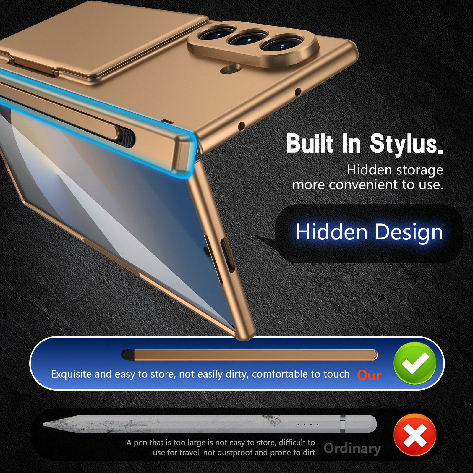 Compatible with Samsung Z Fold8U phone case 7/6/5 card holder stand pen slot hinge 4/3 case film full coverage protective case