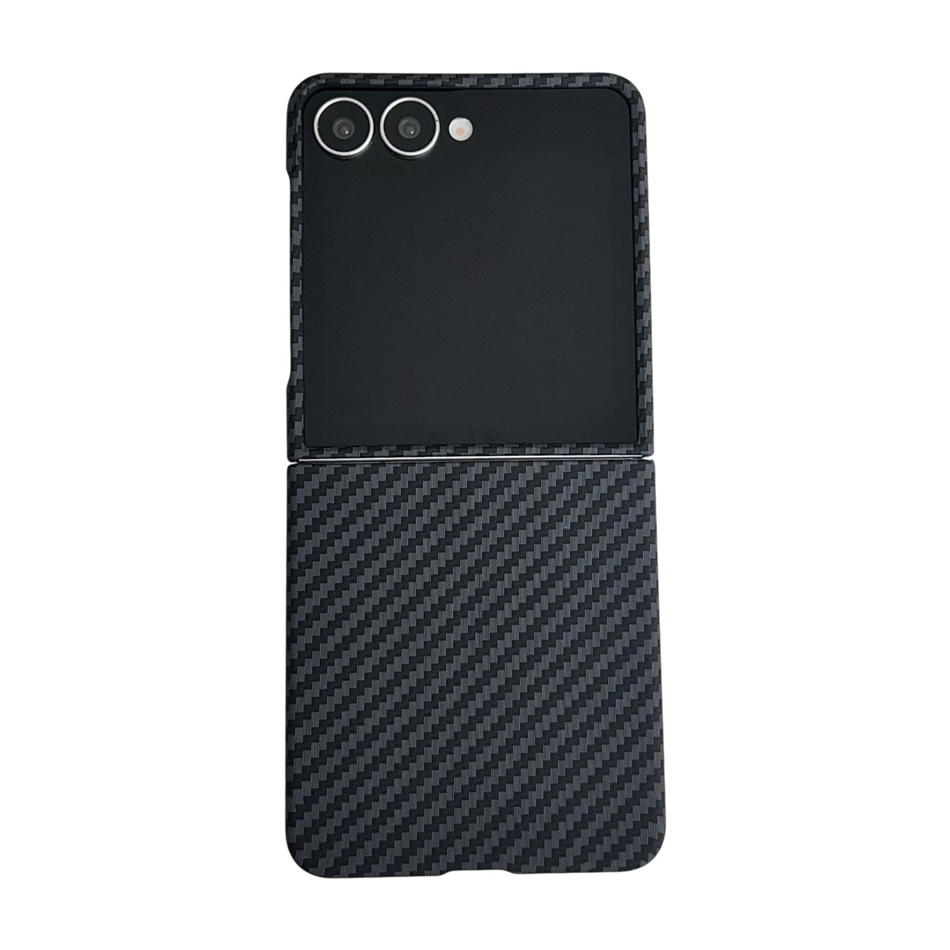 Compatible with Samsung ZFlip 8/7 phone case, built-in wireless charging, magnetic closure, 6/5 carbon fiber texture, 4/3 ultra-thin protective case
