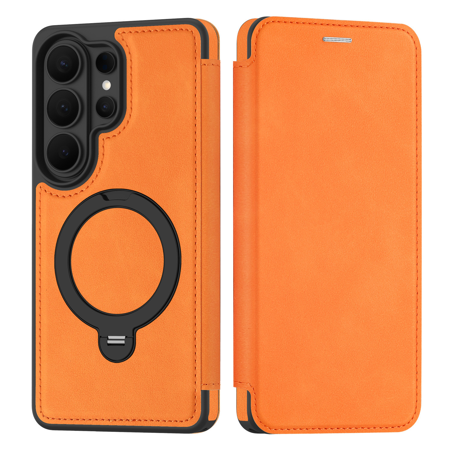 Compatible with Samsung S26 Ultra phone case A57 flip phone with SIM card slot 25P rotating stand S24 business leather case A35