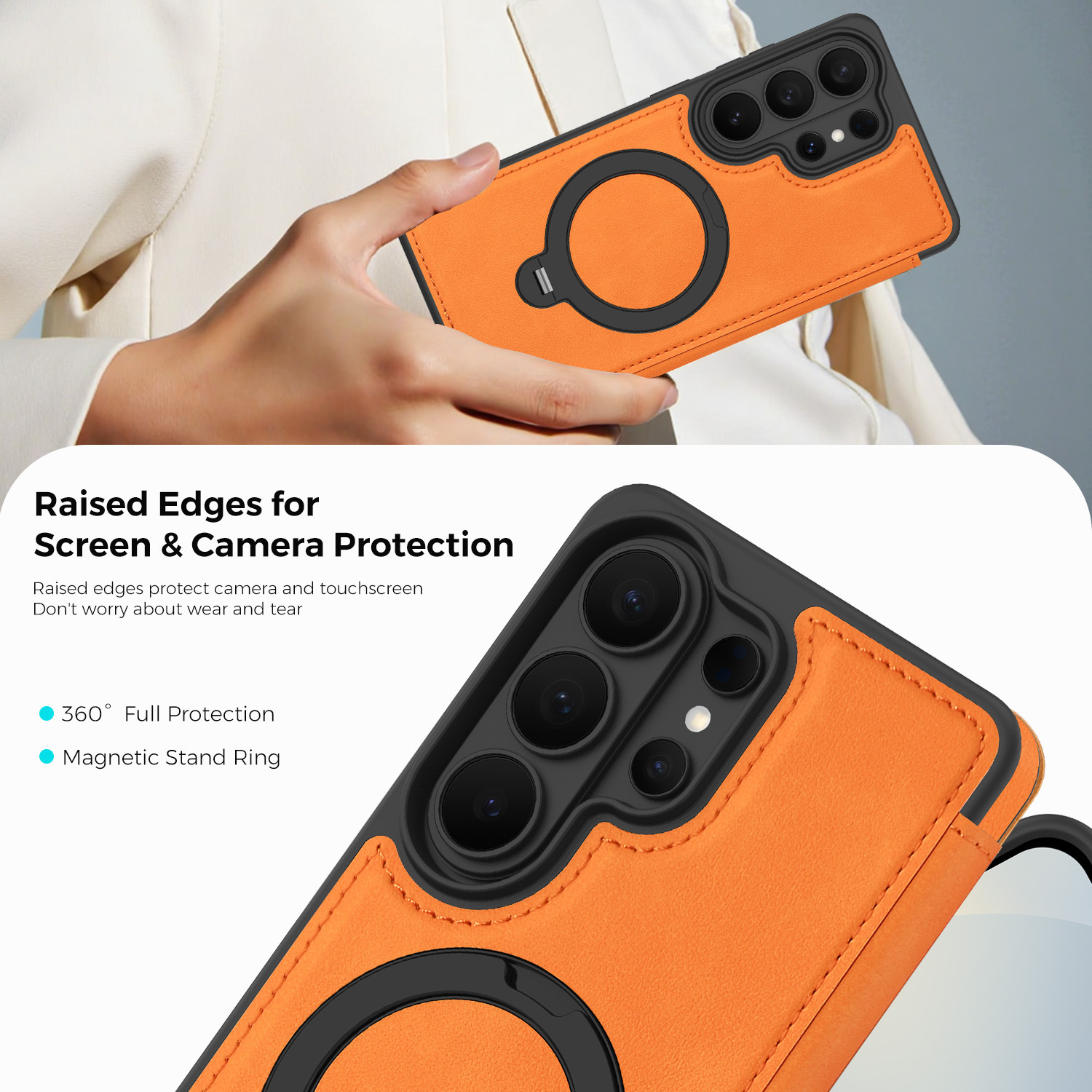 Compatible with Samsung S26 Ultra phone case A57 flip phone with SIM card slot 25P rotating stand S24 business leather case A35