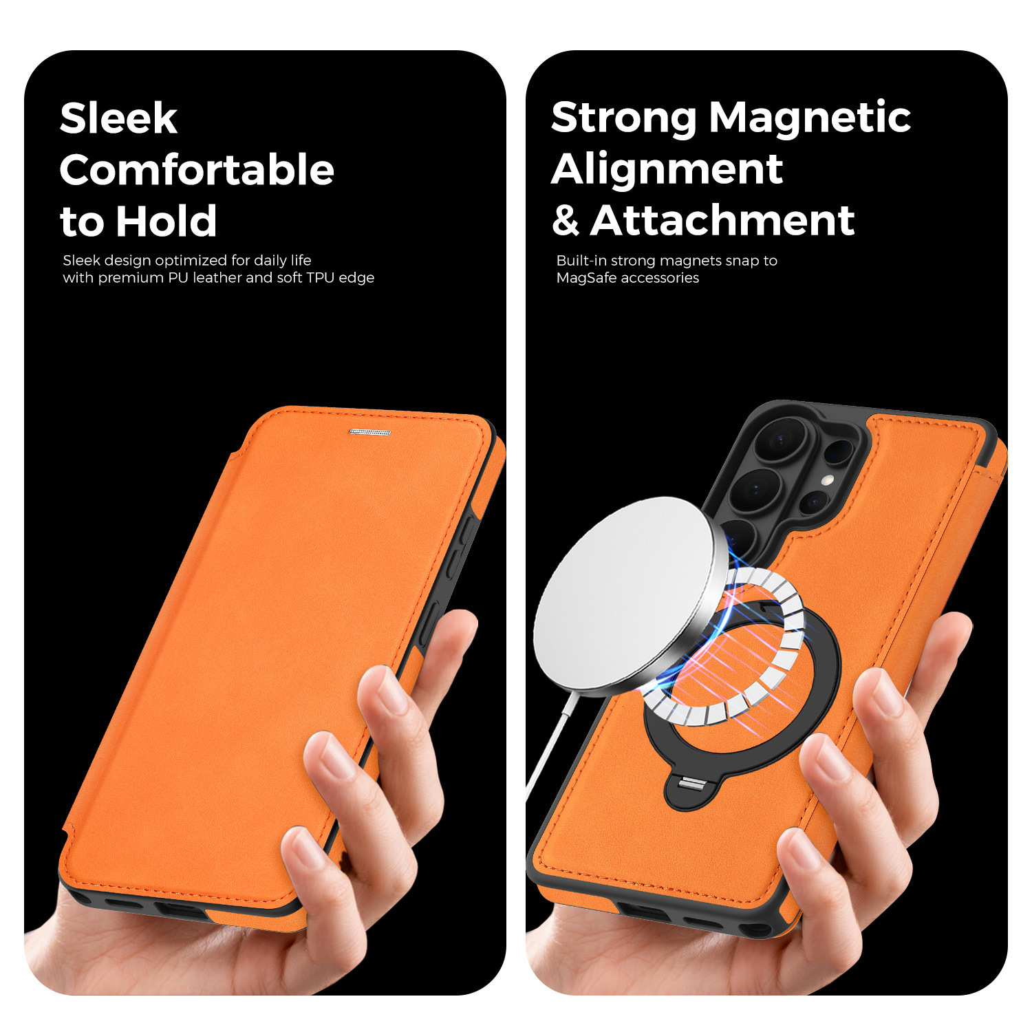 Compatible with Samsung S26 Ultra phone case A57 flip phone with SIM card slot 25P rotating stand S24 business leather case A35