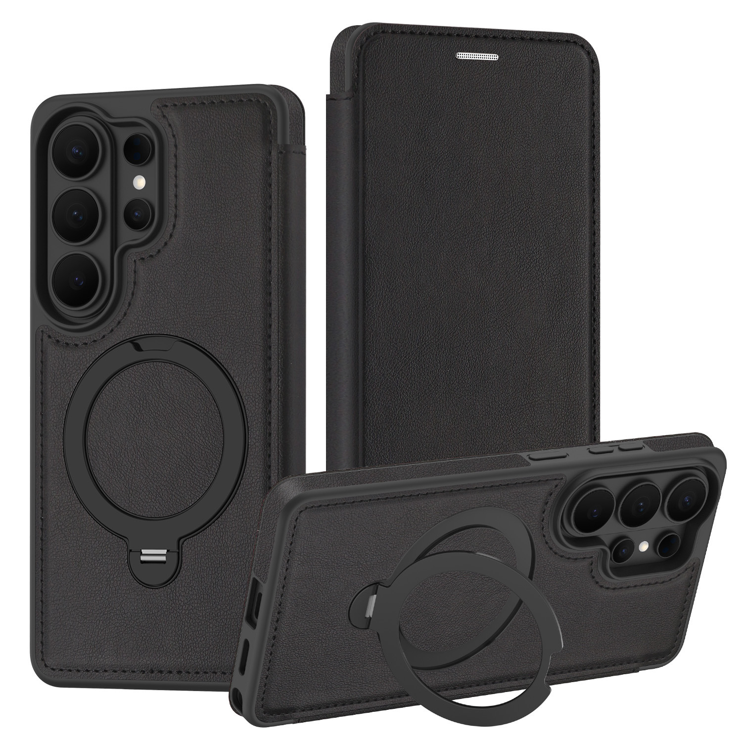 Compatible with Samsung S26 Ultra phone case A57 flip phone with SIM card slot 25P rotating stand S24 business leather case A35