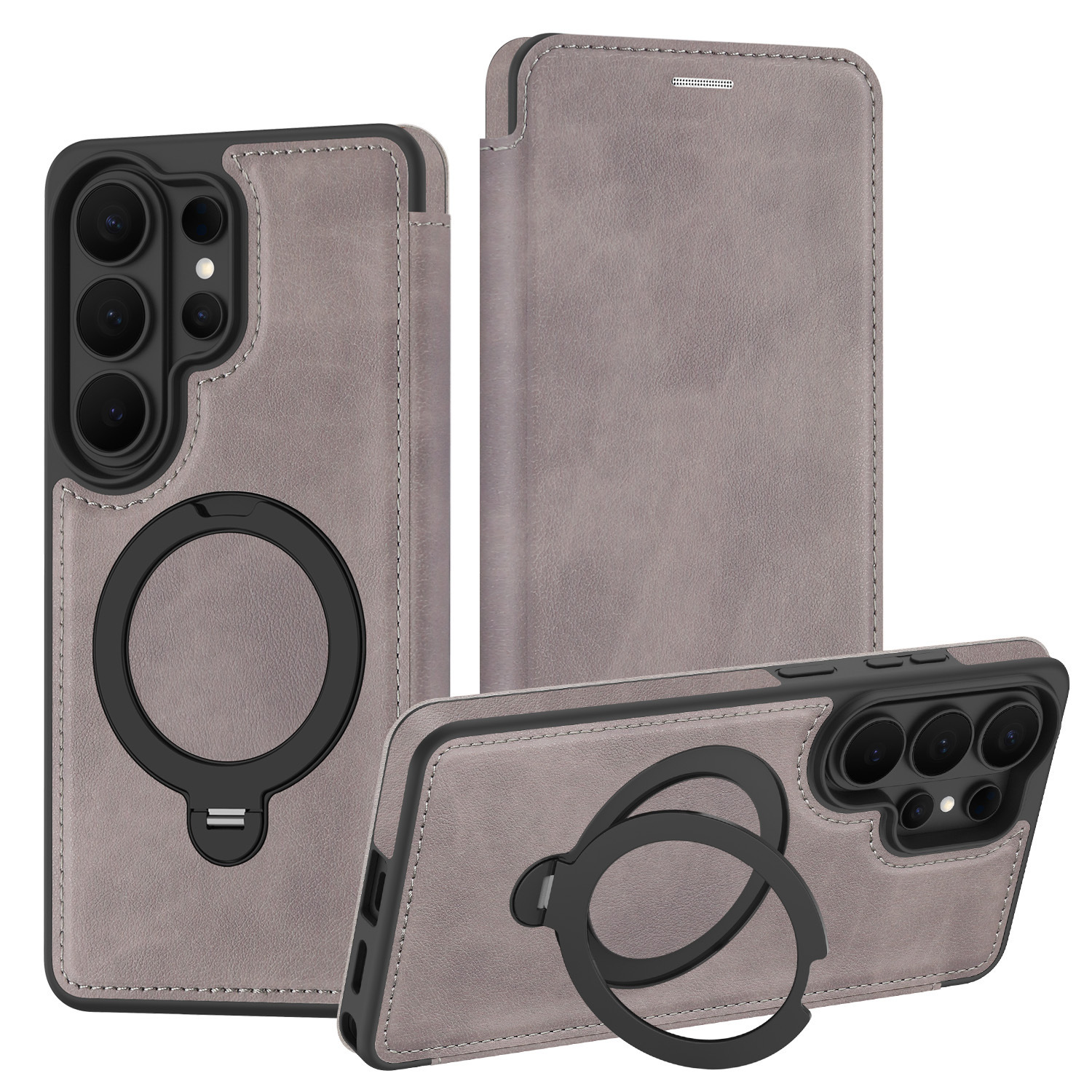 Compatible with Samsung S26 Ultra phone case A57 flip phone with SIM card slot 25P rotating stand S24 business leather case A35