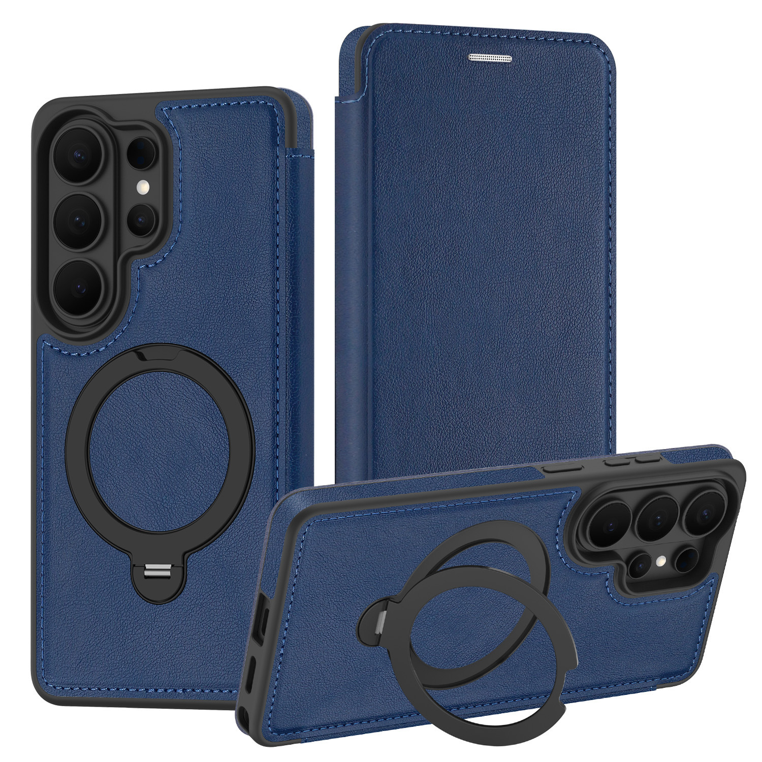 Compatible with Samsung S26 Ultra phone case A57 flip phone with SIM card slot 25P rotating stand S24 business leather case A35