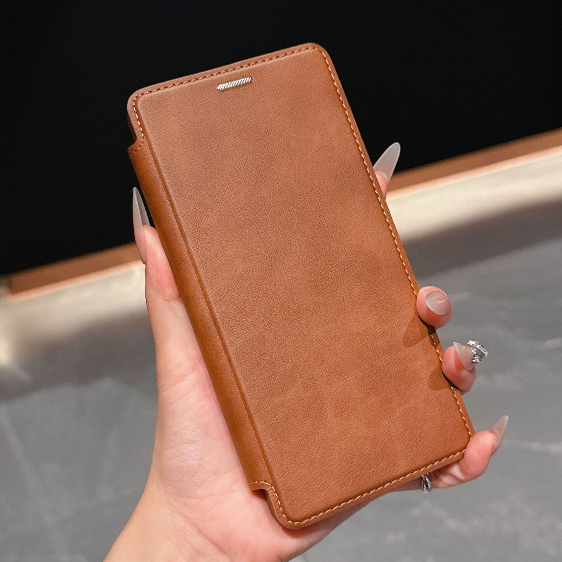 Compatible with Samsung S26 Ultra phone case A57 flip phone with SIM card slot 25P rotating stand S24 business leather case A35