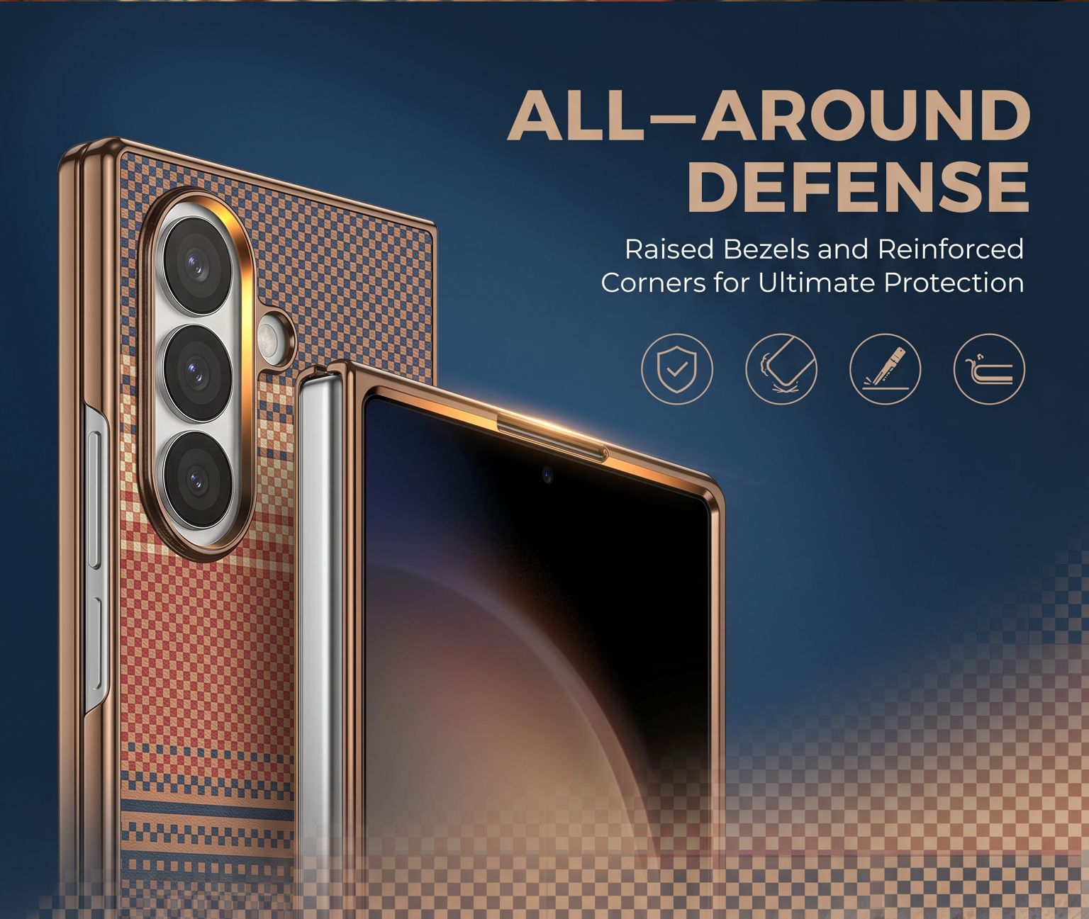 Compatible with Samsung Z Fold8 Ultra phone case 7/6 wireless charging magnetic 5/4/3 case film electroplated Kevlar texture