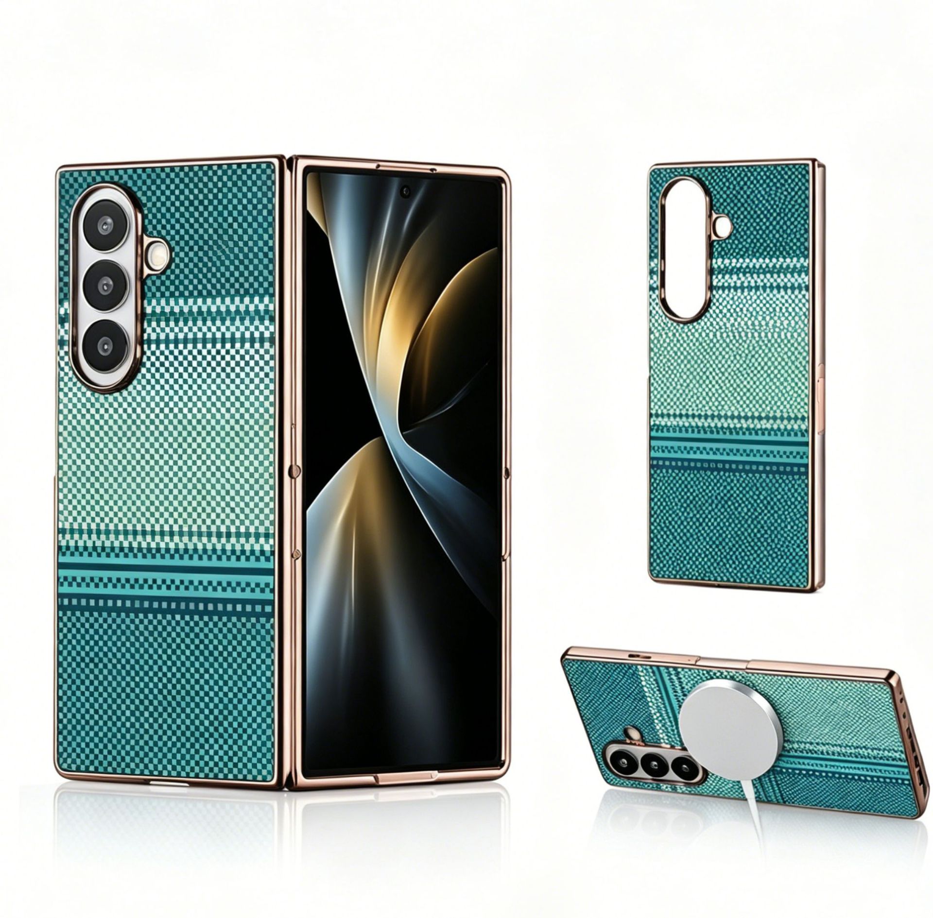 Compatible with Samsung Z Fold8 Ultra phone case 7/6 wireless charging magnetic 5/4/3 case film electroplated Kevlar texture