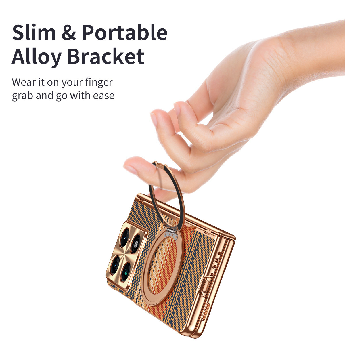 Compatible with Moto Razr Fold phone case, 360 magnetic stand, electroplated leather case, full coverage, shockproof protective case.
