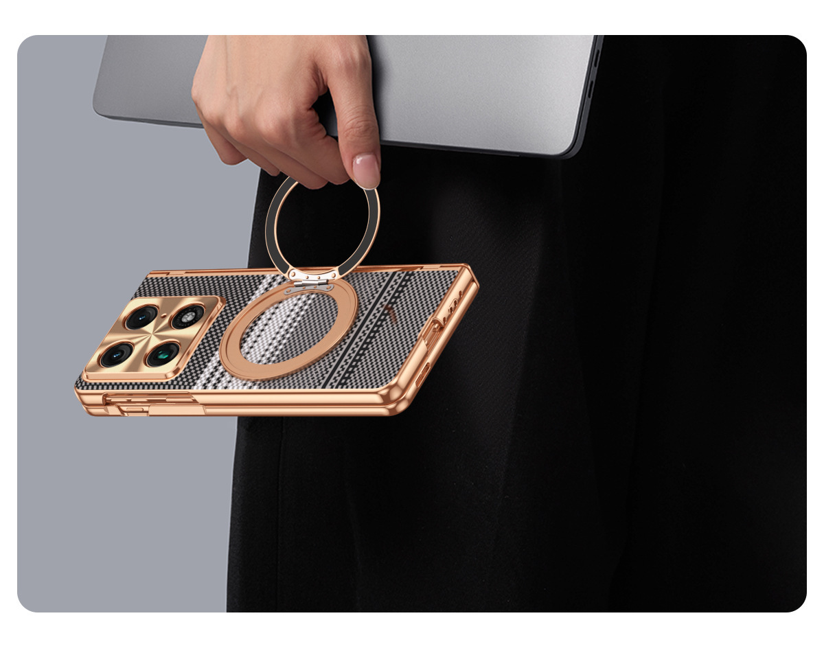 Compatible with Moto Razr Fold phone case, 360 magnetic stand, electroplated leather case, full coverage, shockproof protective case.