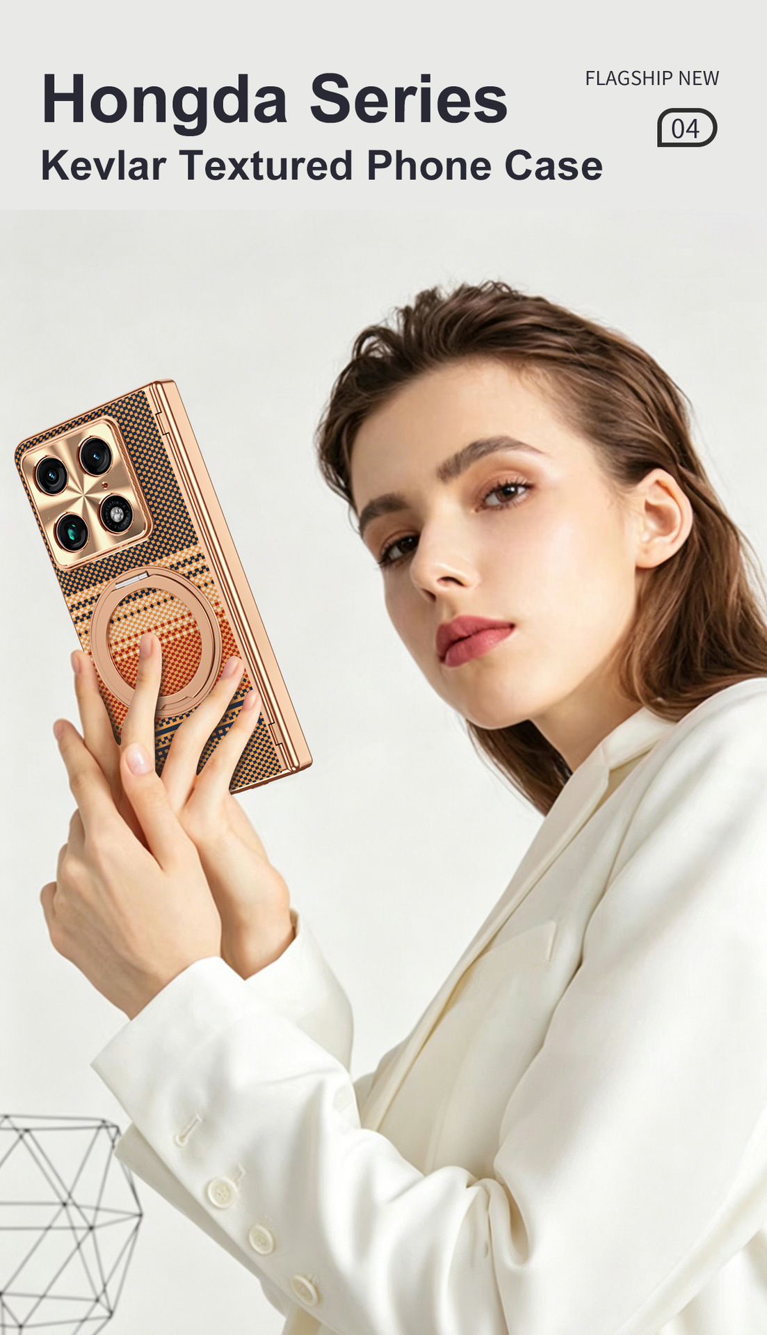 Compatible with Moto Razr Fold phone case, 360 magnetic stand, electroplated leather case, full coverage, shockproof protective case.