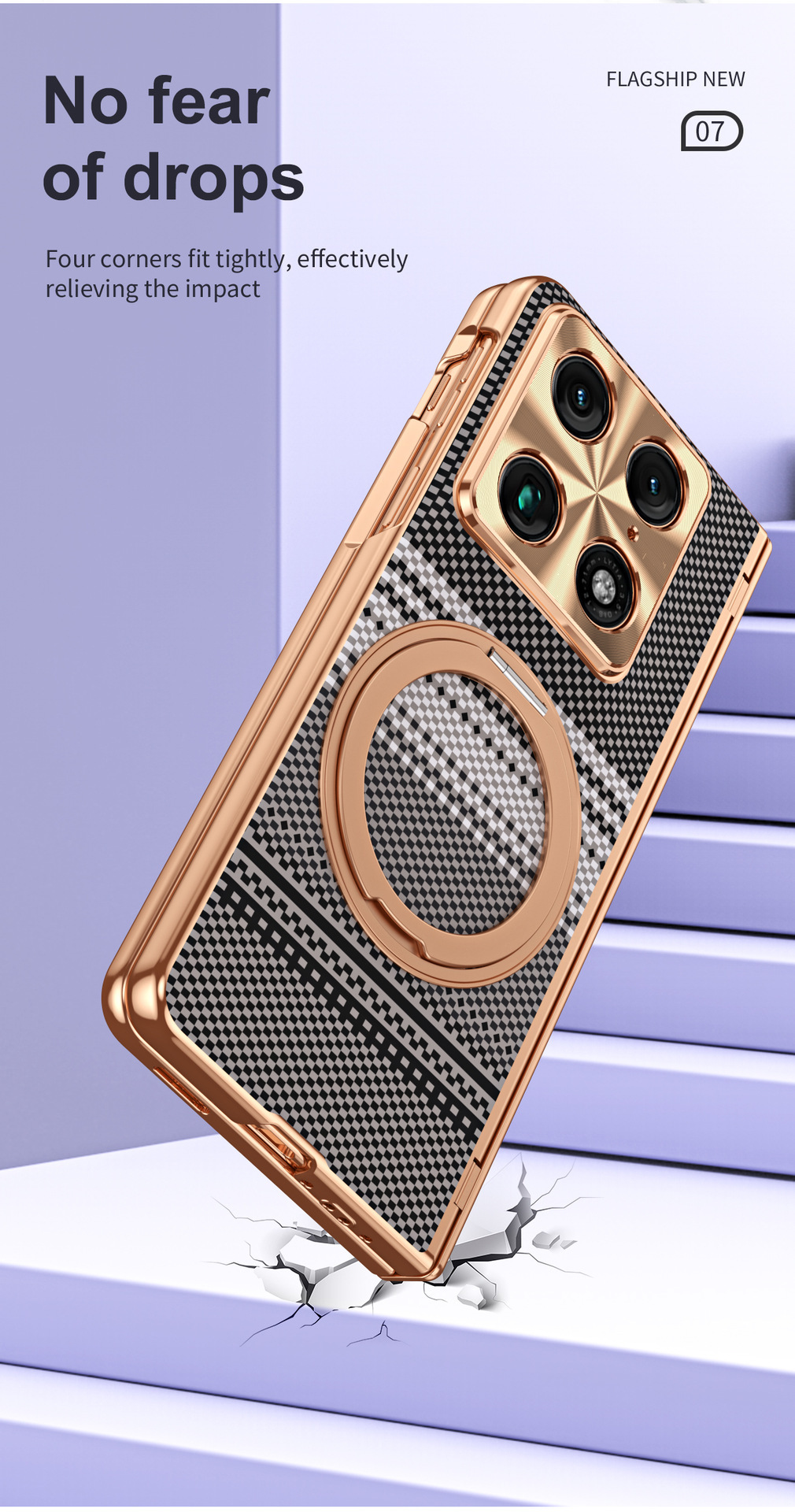 Compatible with Moto Razr Fold phone case, 360 magnetic stand, electroplated leather case, full coverage, shockproof protective case.