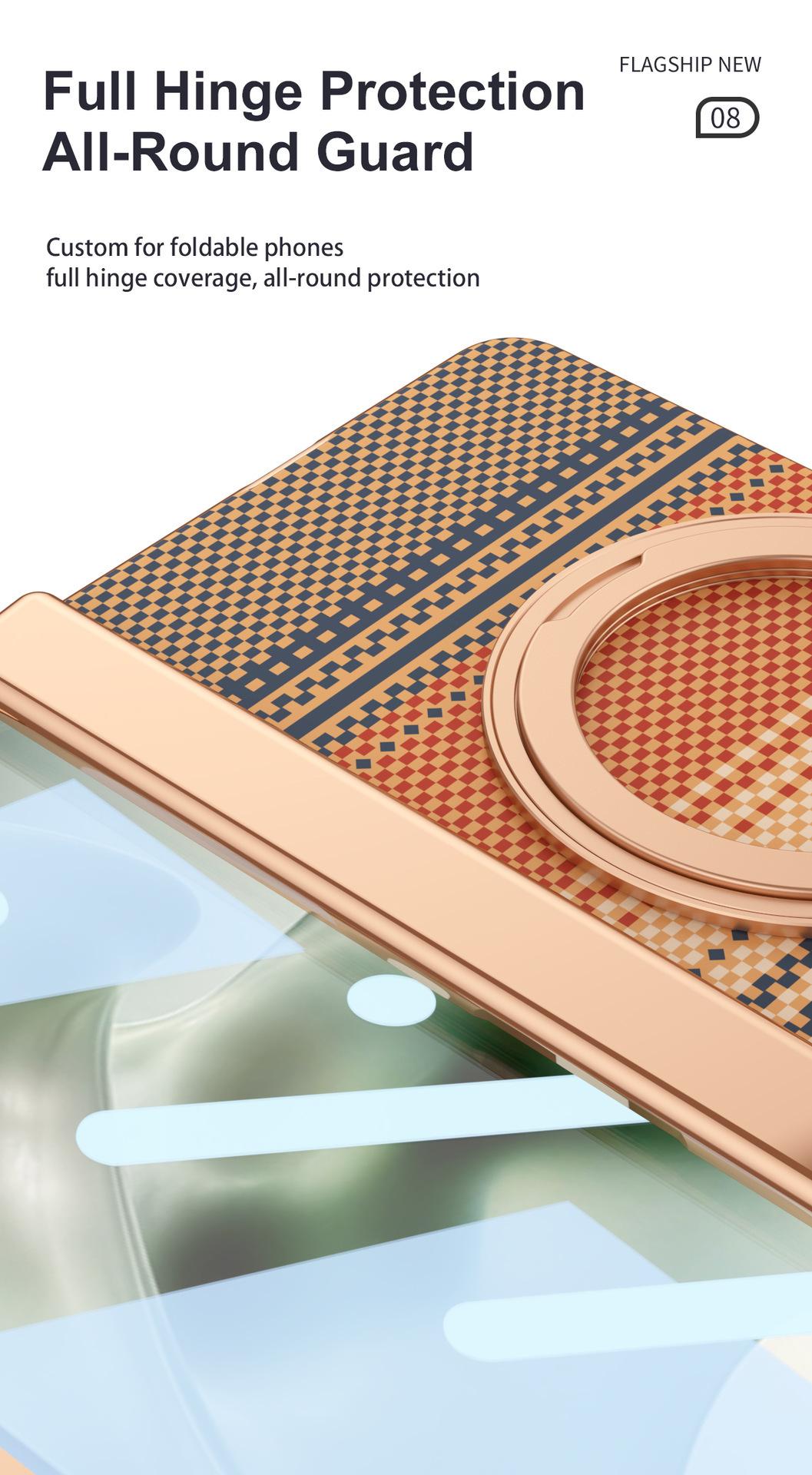 Compatible with Moto Razr Fold phone case, 360 magnetic stand, electroplated leather case, full coverage, shockproof protective case.