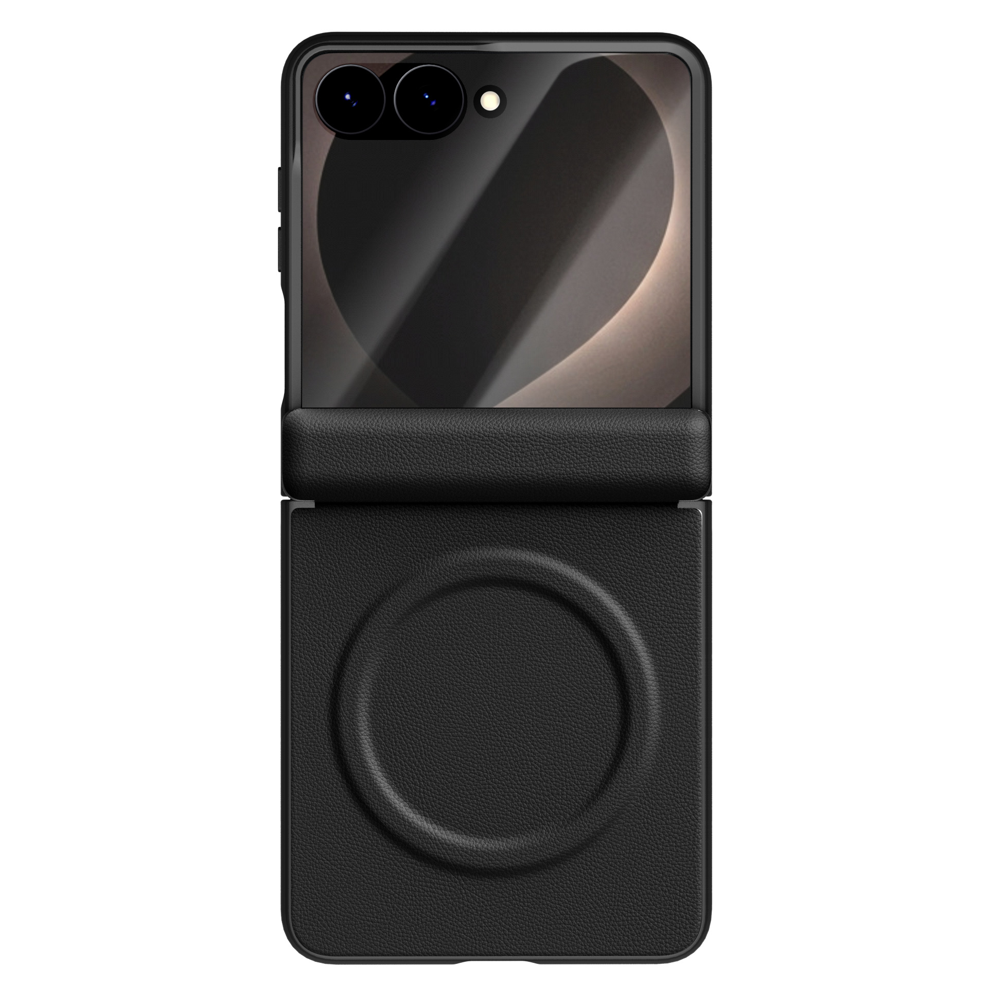 Compatible with Samsung Z Flip8 phone case, wireless charging, magnetic closure, leather hinge, full-coverage, drop-proof protective case.
