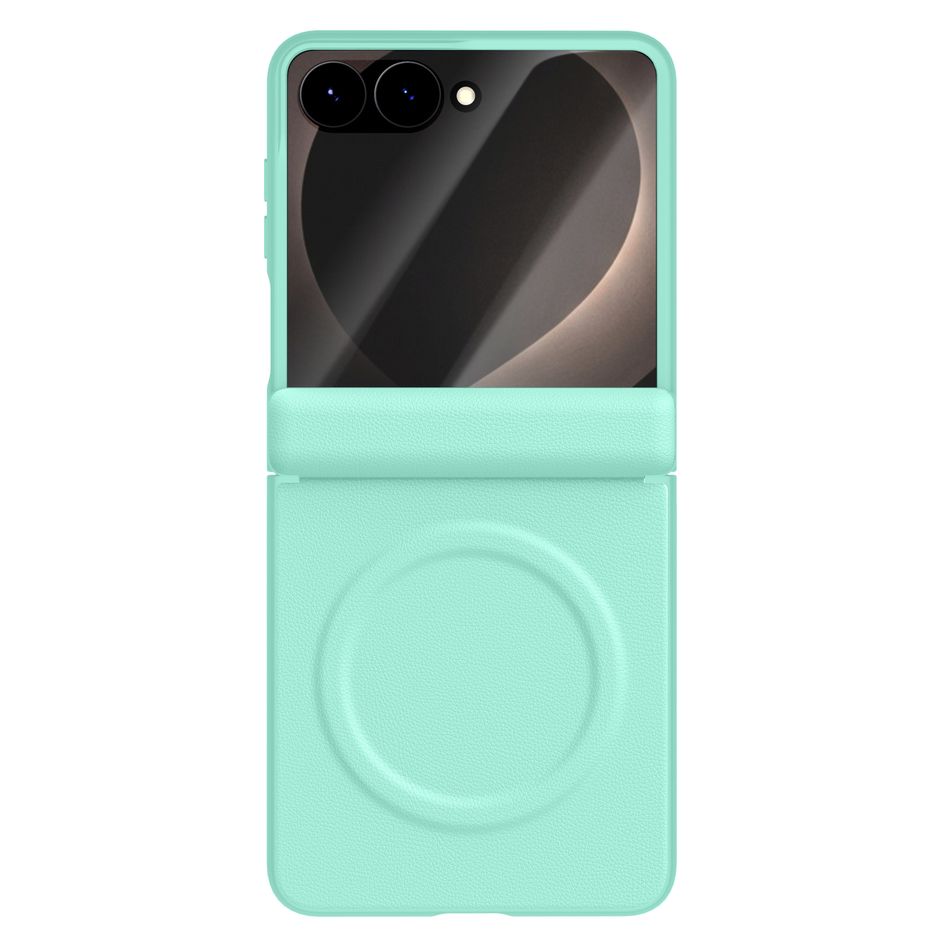 Compatible with Samsung Z Flip8 phone case, wireless charging, magnetic closure, leather hinge, full-coverage, drop-proof protective case.