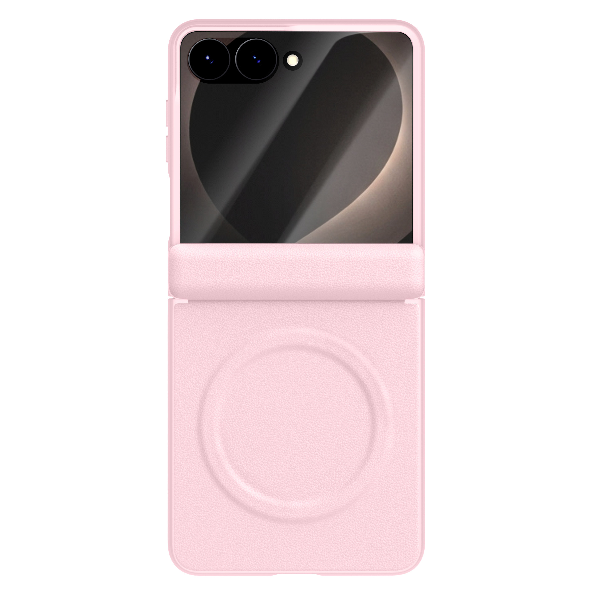Compatible with Samsung Z Flip8 phone case, wireless charging, magnetic closure, leather hinge, full-coverage, drop-proof protective case.