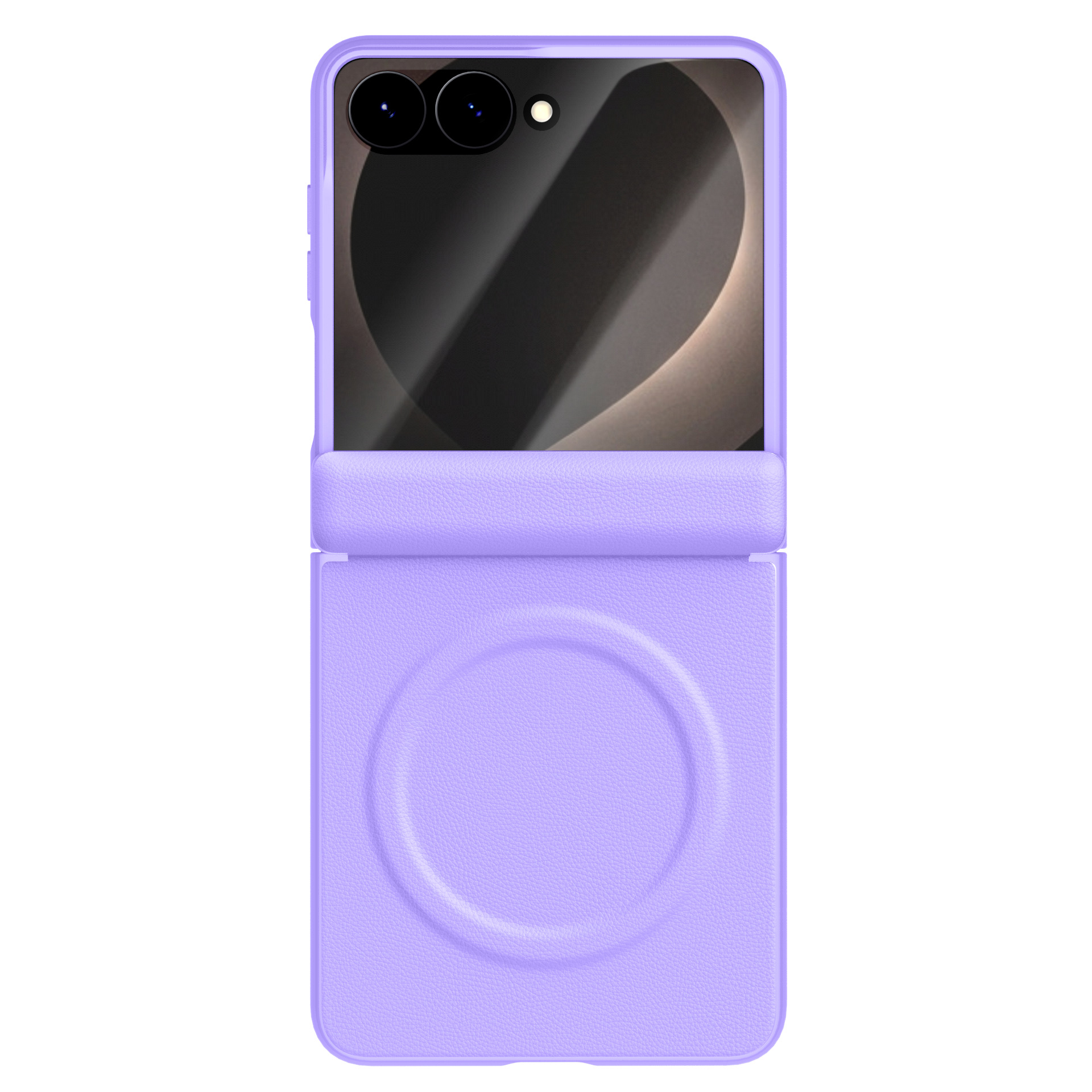 Compatible with Samsung Z Flip8 phone case, wireless charging, magnetic closure, leather hinge, full-coverage, drop-proof protective case.