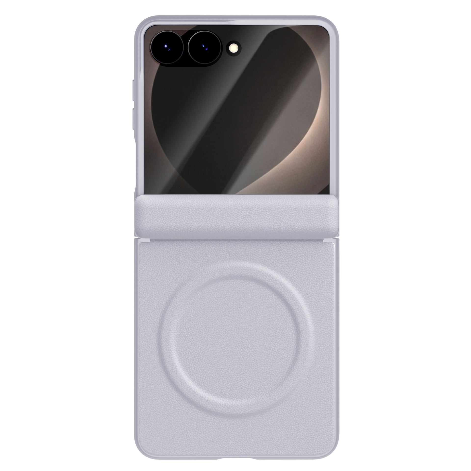 Compatible with Samsung Z Flip8 phone case, wireless charging, magnetic closure, leather hinge, full-coverage, drop-proof protective case.