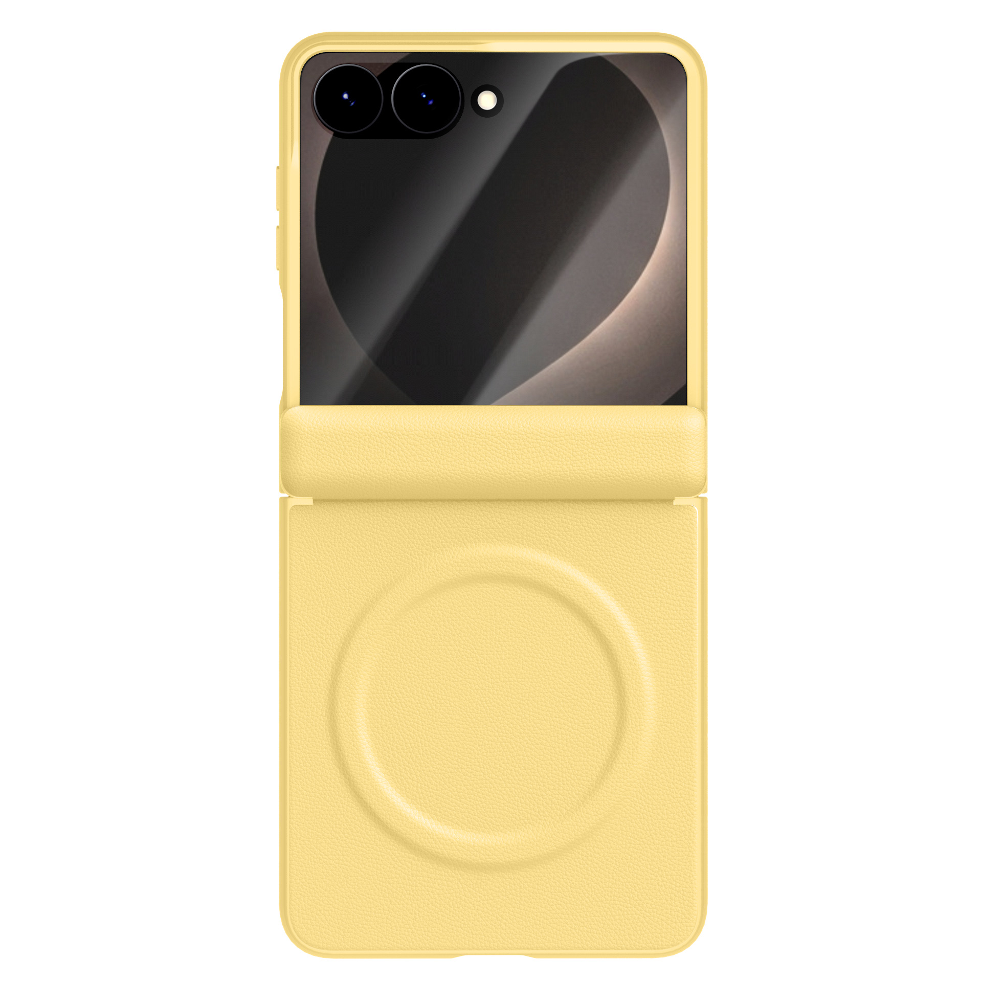 Compatible with Samsung Z Flip8 phone case, wireless charging, magnetic closure, leather hinge, full-coverage, drop-proof protective case.