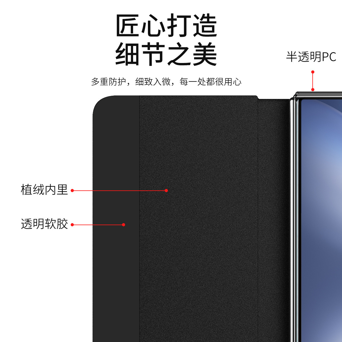 Compatible with VIVO XFold6/5 phone case, smart window leather case, XFold3 flip phone stand, full-coverage protective case