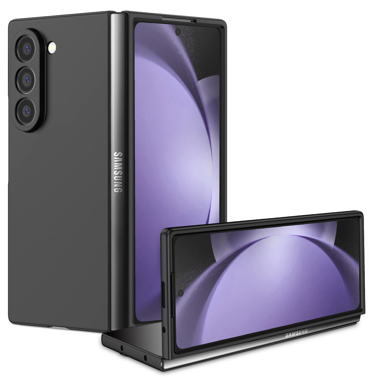 Compatible with Samsung Z Fold7/6/5 phone case, solid color, skin-feel, ultra-thin, shockproof protective case for Flip7/6/5, cross-border e-commerce.