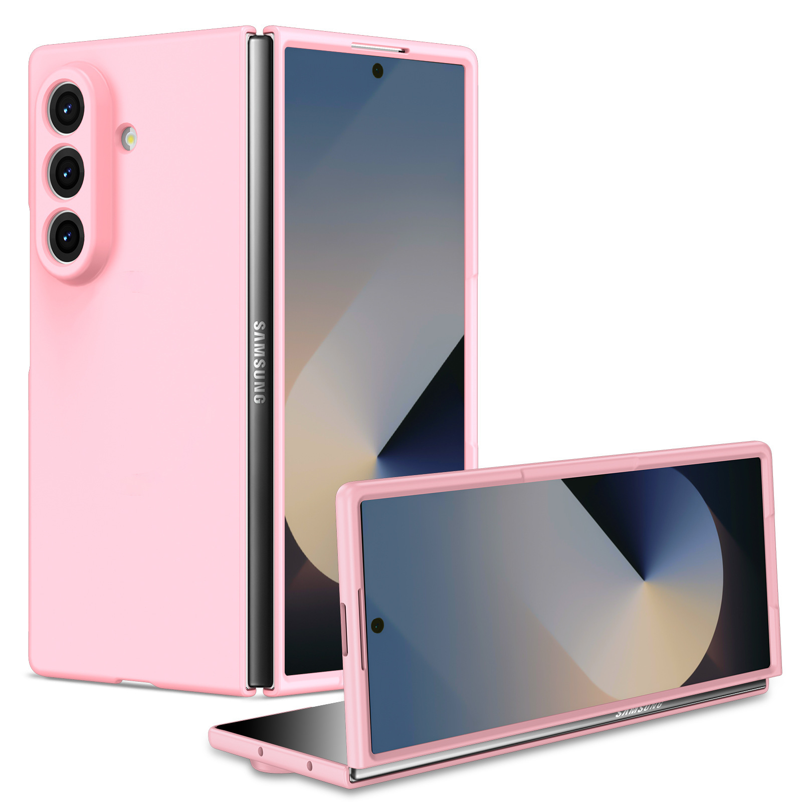 Compatible with Samsung Z Fold7/6/5 phone case, solid color, skin-feel, ultra-thin, shockproof protective case for Flip7/6/5, cross-border e-commerce.