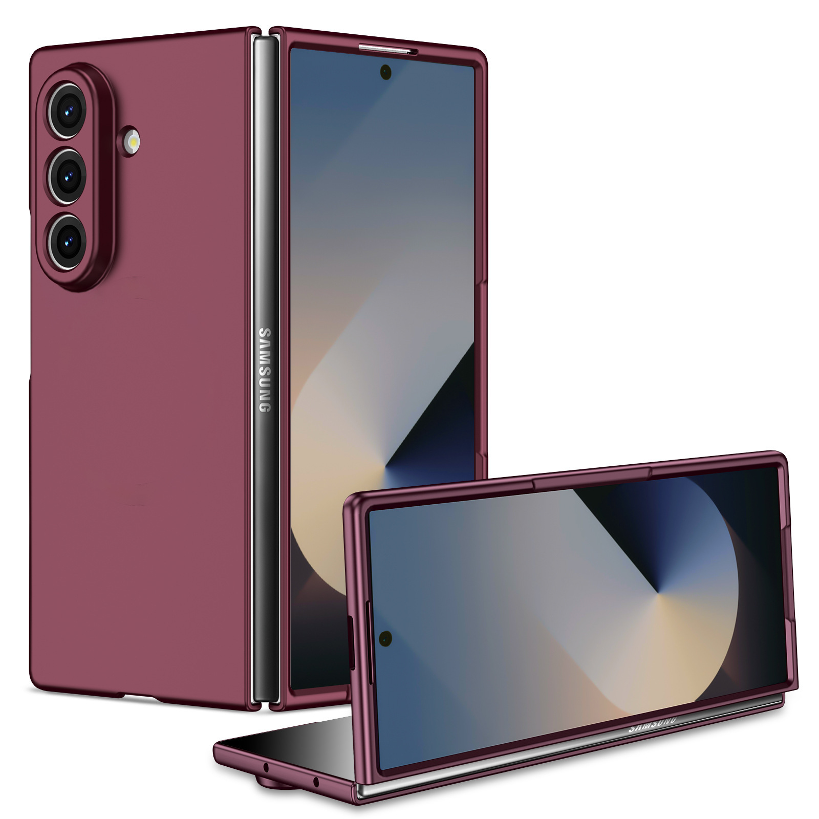 Compatible with Samsung Z Fold7/6/5 phone case, solid color, skin-feel, ultra-thin, shockproof protective case for Flip7/6/5, cross-border e-commerce.