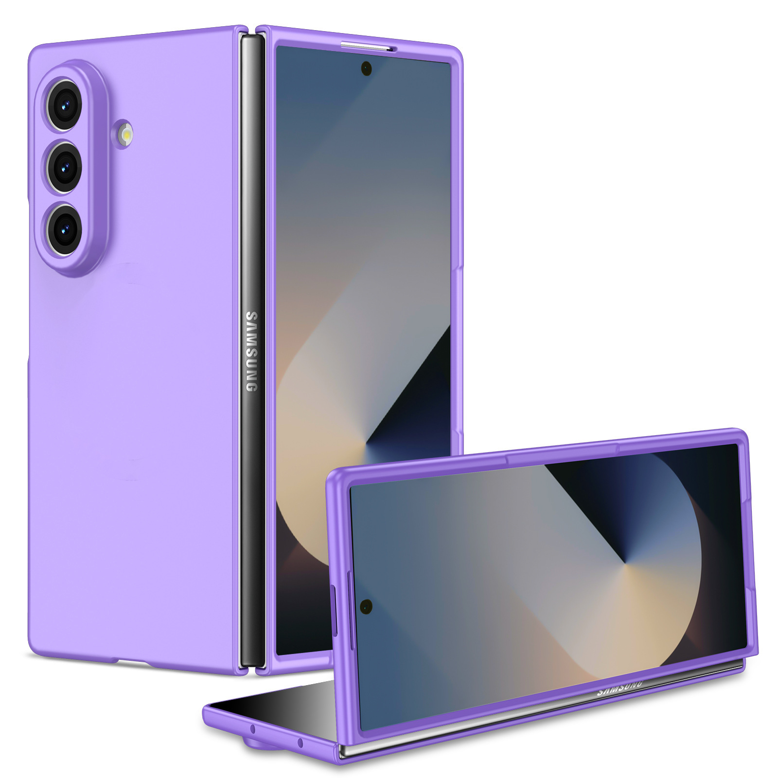Compatible with Samsung Z Fold7/6/5 phone case, solid color, skin-feel, ultra-thin, shockproof protective case for Flip7/6/5, cross-border e-commerce.