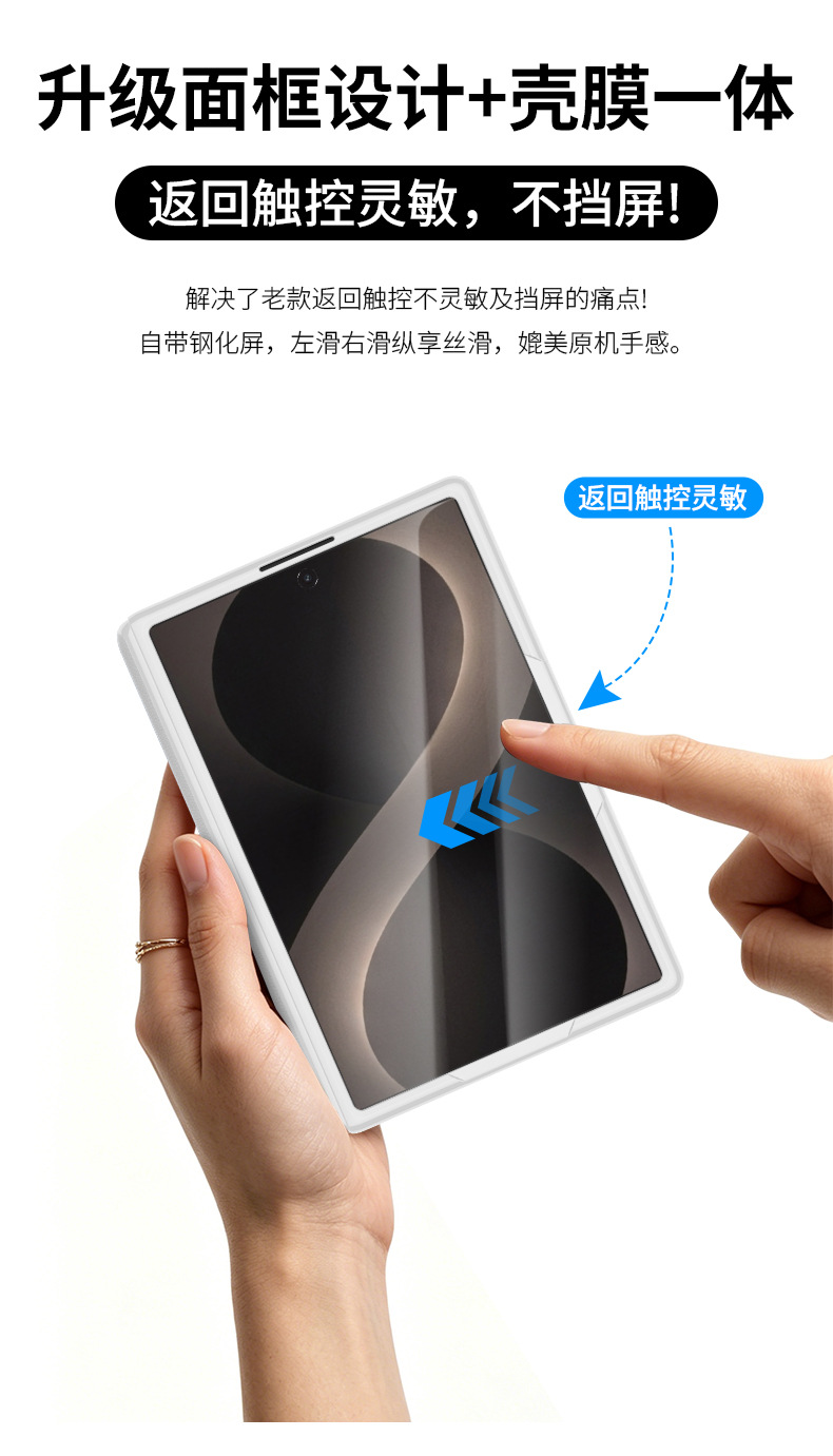 Compatible with Samsung ZFold 8Wide phone case, wireless charging, magnetic closure, leather core case, full-coverage, drop-proof protective case.
