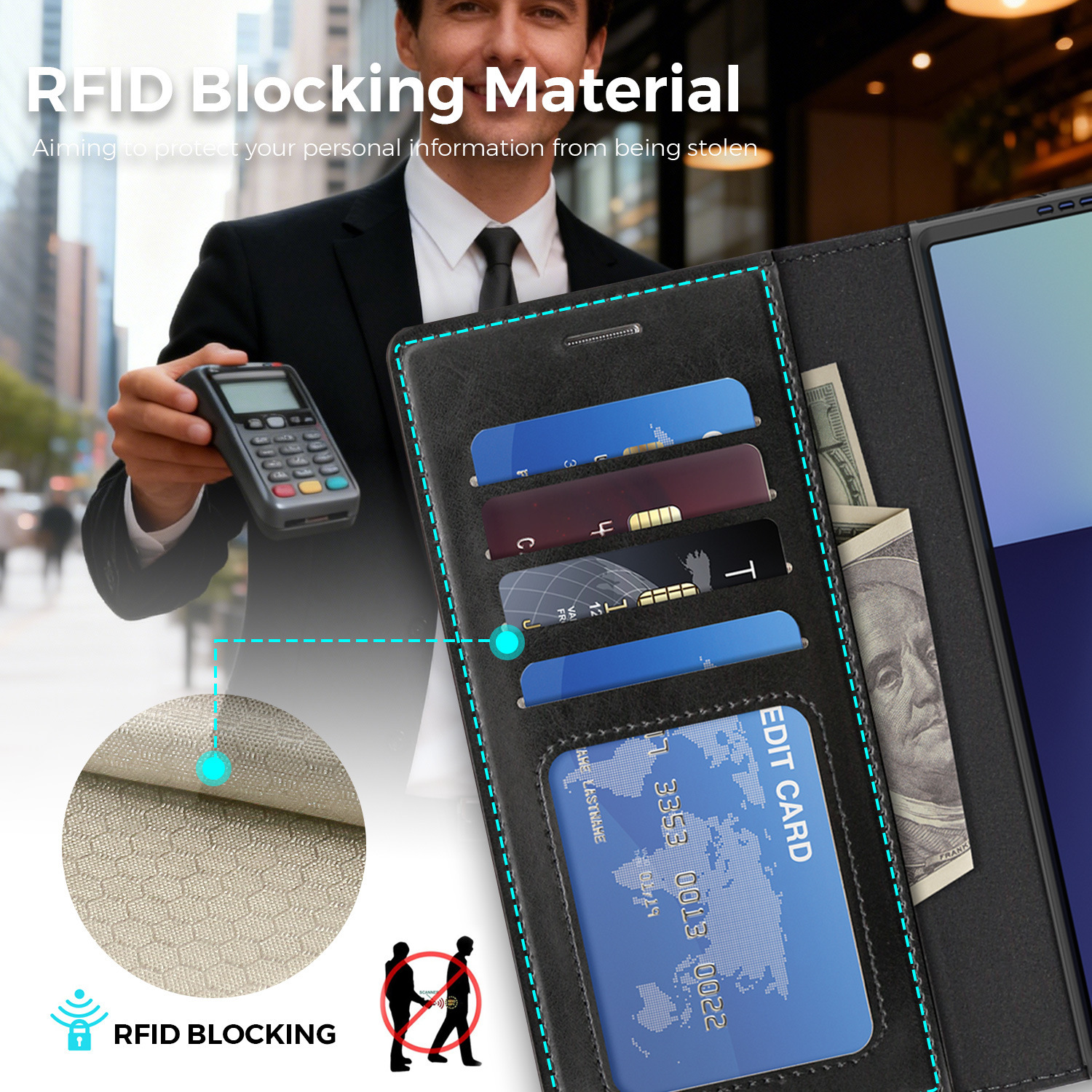 Compatible with Samsung Z Fold7/8 Ultra phone case, 6/5cm wireless charging magnetic flip case, 4/3cm SIM card slot, full-coverage leather case.