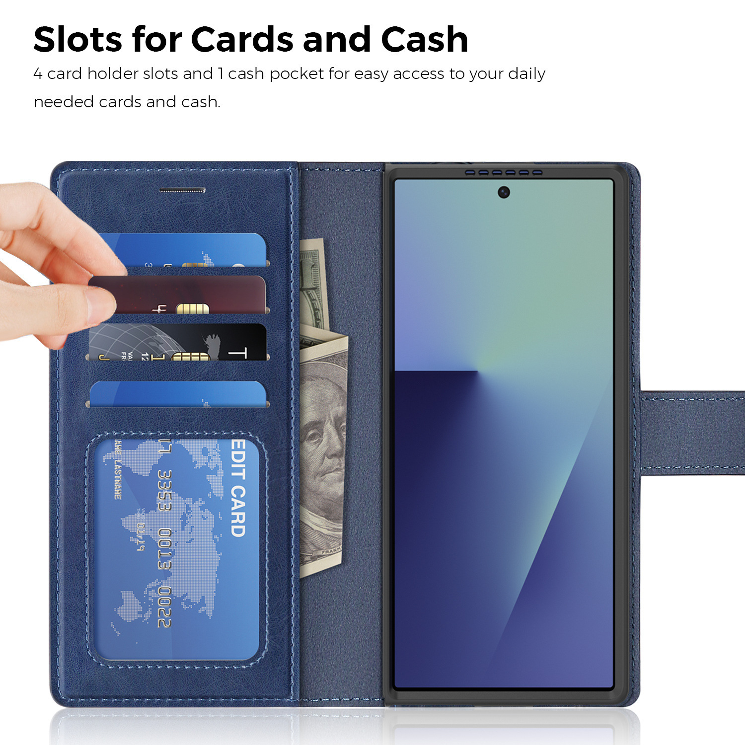 Compatible with Samsung Z Fold7/8 Ultra phone case, 6/5cm wireless charging magnetic flip case, 4/3cm SIM card slot, full-coverage leather case.