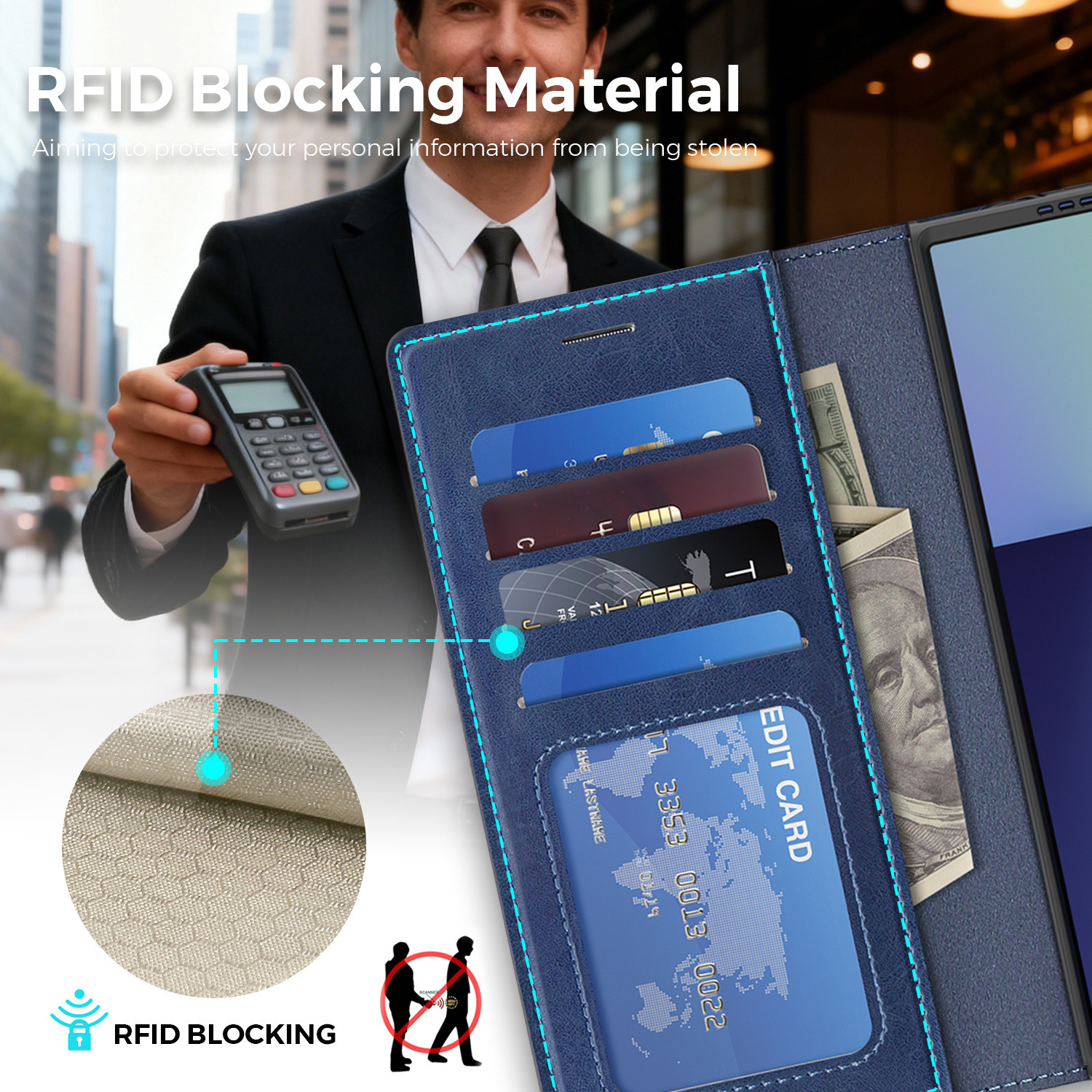 Compatible with Samsung Z Fold7/8 Ultra phone case, 6/5cm wireless charging magnetic flip case, 4/3cm SIM card slot, full-coverage leather case.