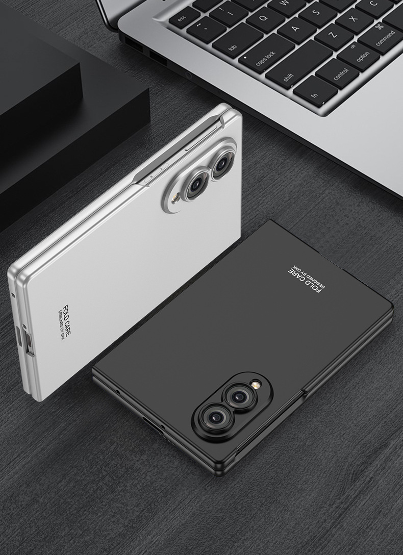 Compatible with Samsung Z Fold8Wide phone case, ultra-thin case and screen protector, fine-perforated solid color frosted skin-feel protective case