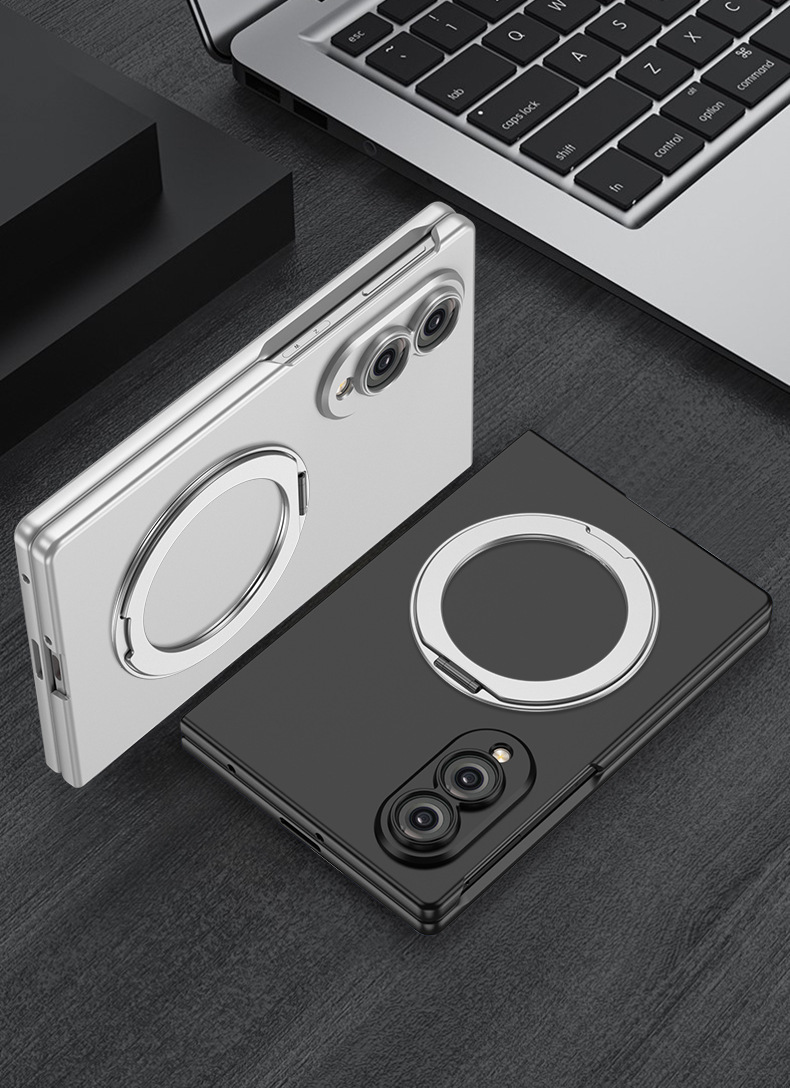 Compatible with Samsung Z Fold8 phone case, wireless charging, magnetic 360° rotating stand, wide folding protective case