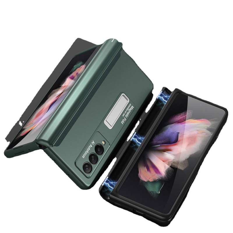 Compatible with Samsung Z Fold3 phone case, magnetic hinge stand, foldable screen, w22 full-coverage anti-drop protective case