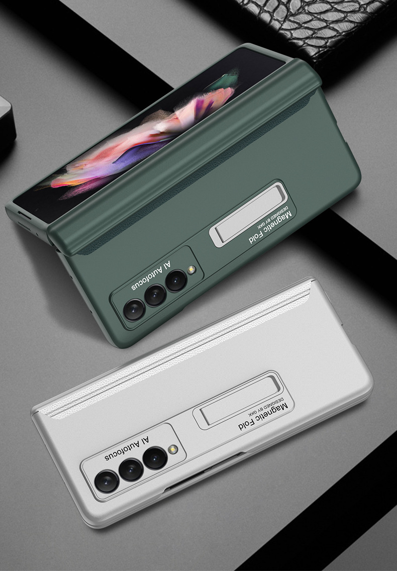 Compatible with Samsung Z Fold3 phone case, magnetic hinge stand, foldable screen, w22 full-coverage anti-drop protective case