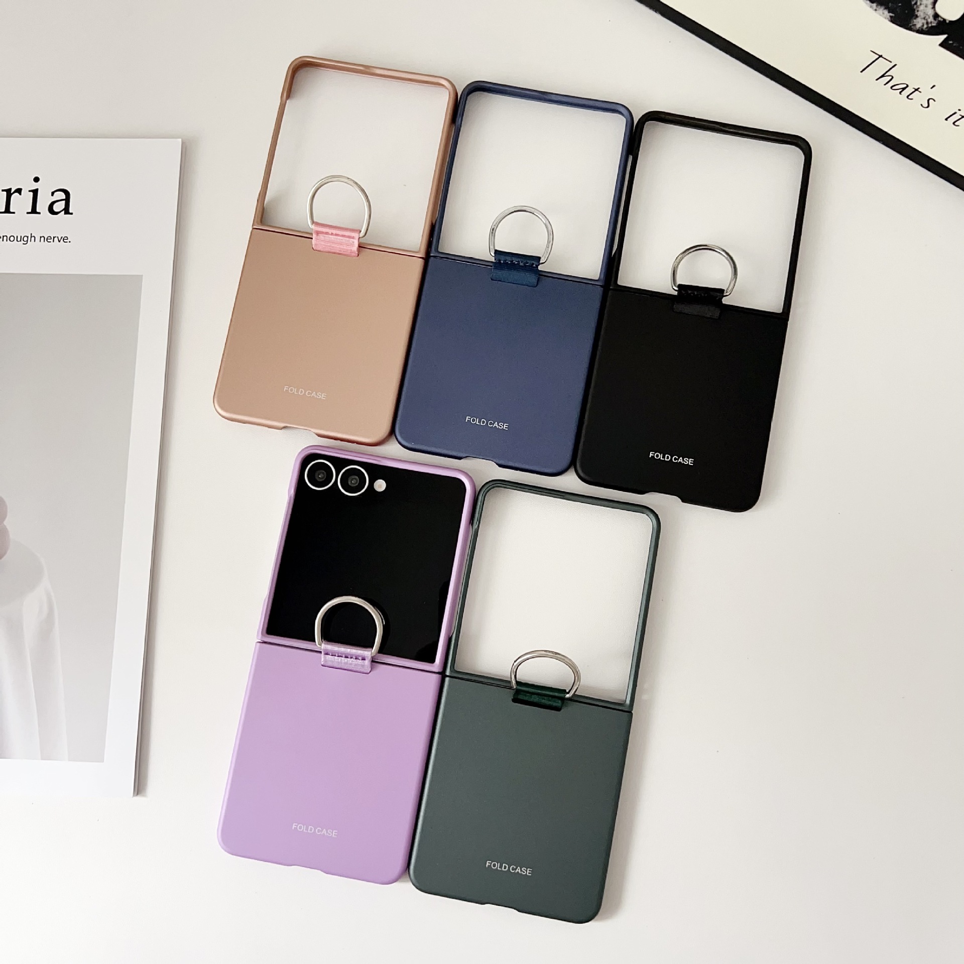 Compatible with Samsung Z Flip 8/7 phone case, 6/5mm ribbon cord ring, 4/3mm ultra-thin shockproof folding screen protective case