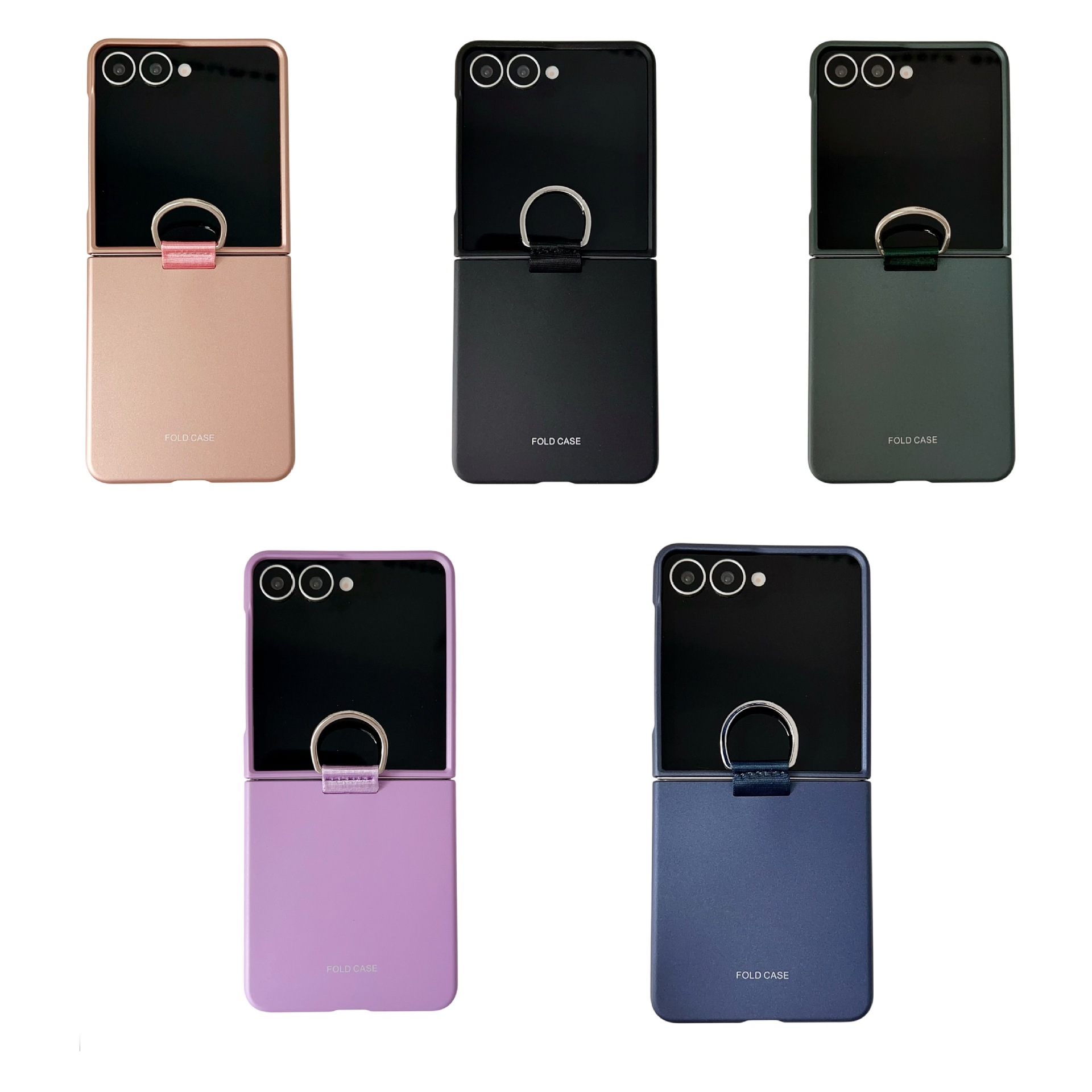 Compatible with Samsung Z Flip 8/7 phone case, 6/5mm ribbon cord ring, 4/3mm ultra-thin shockproof folding screen protective case