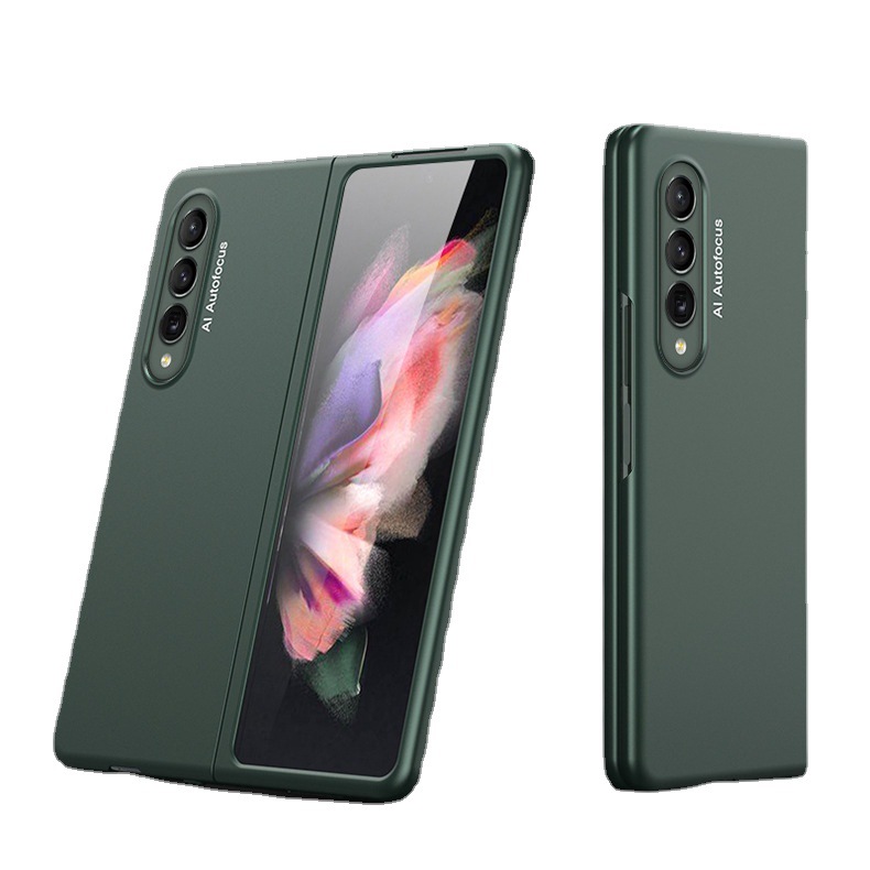 Ultra-thin frosted protective case for Samsung Z Fold4 and Fold3 folding phones, fully covering the rear camera aperture and providing drop protection.