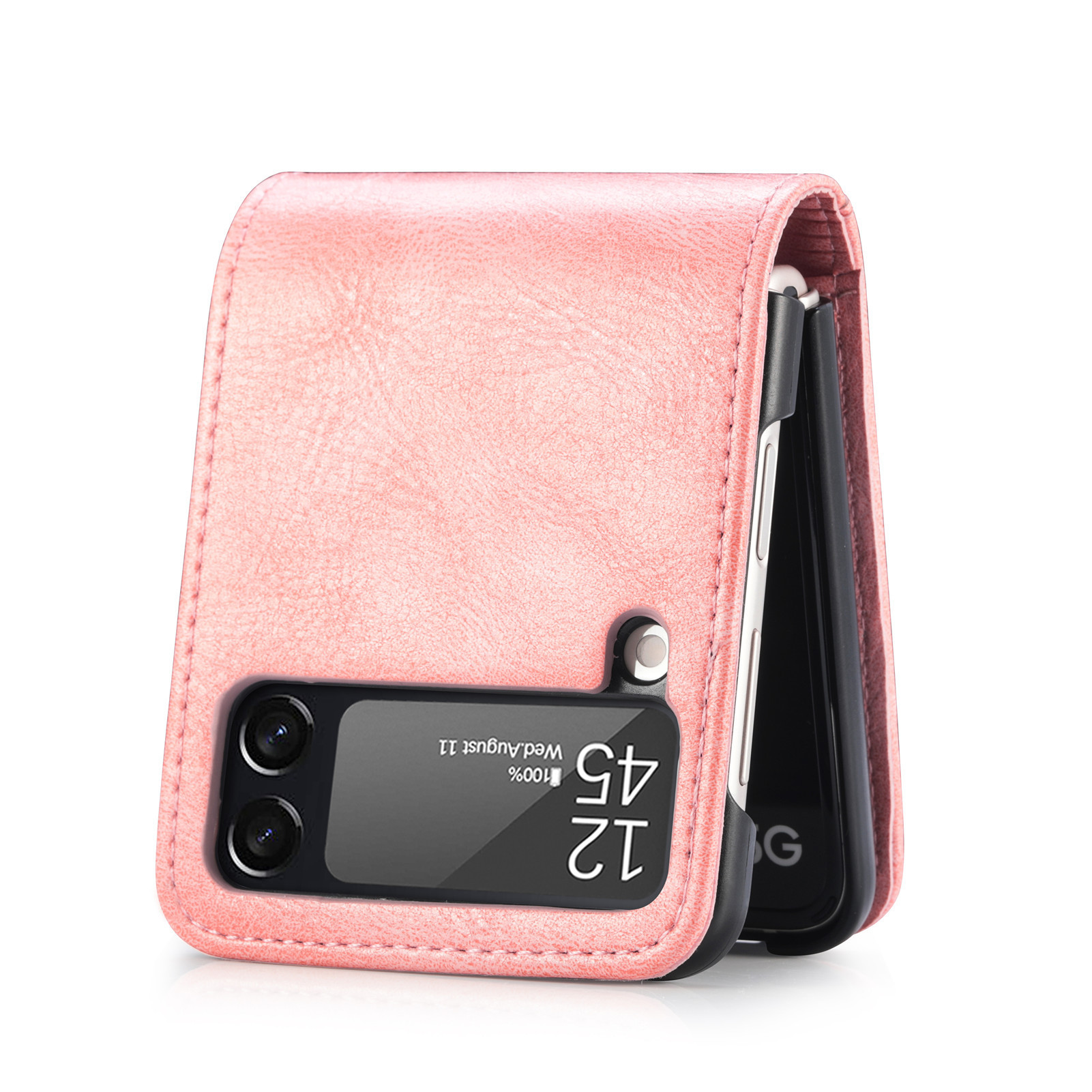 Compatible with Samsung Z Flip3/4/5 and Flip7/6 foldable screen multi-card slot business protective leather case