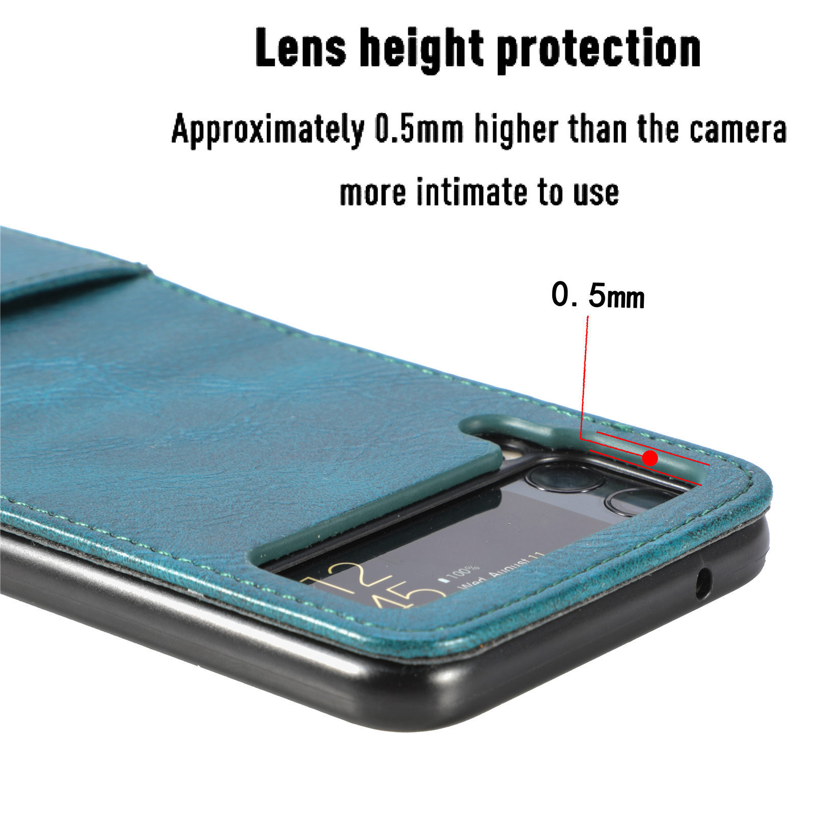 Compatible with Samsung Z Flip3/4/5 and Flip7/6 foldable screen multi-card slot business protective leather case