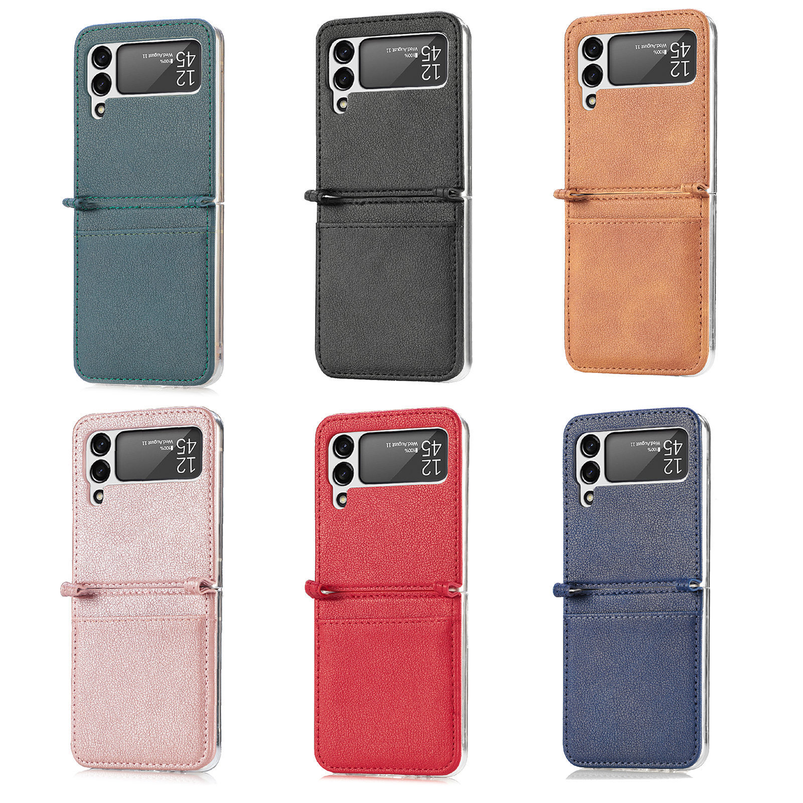Compatible with Samsung Z Flip 8/7 phone case, 6/5 vegan leather, SIM card slot, 4/3 folding screen, drop-proof protective case, Amazon.